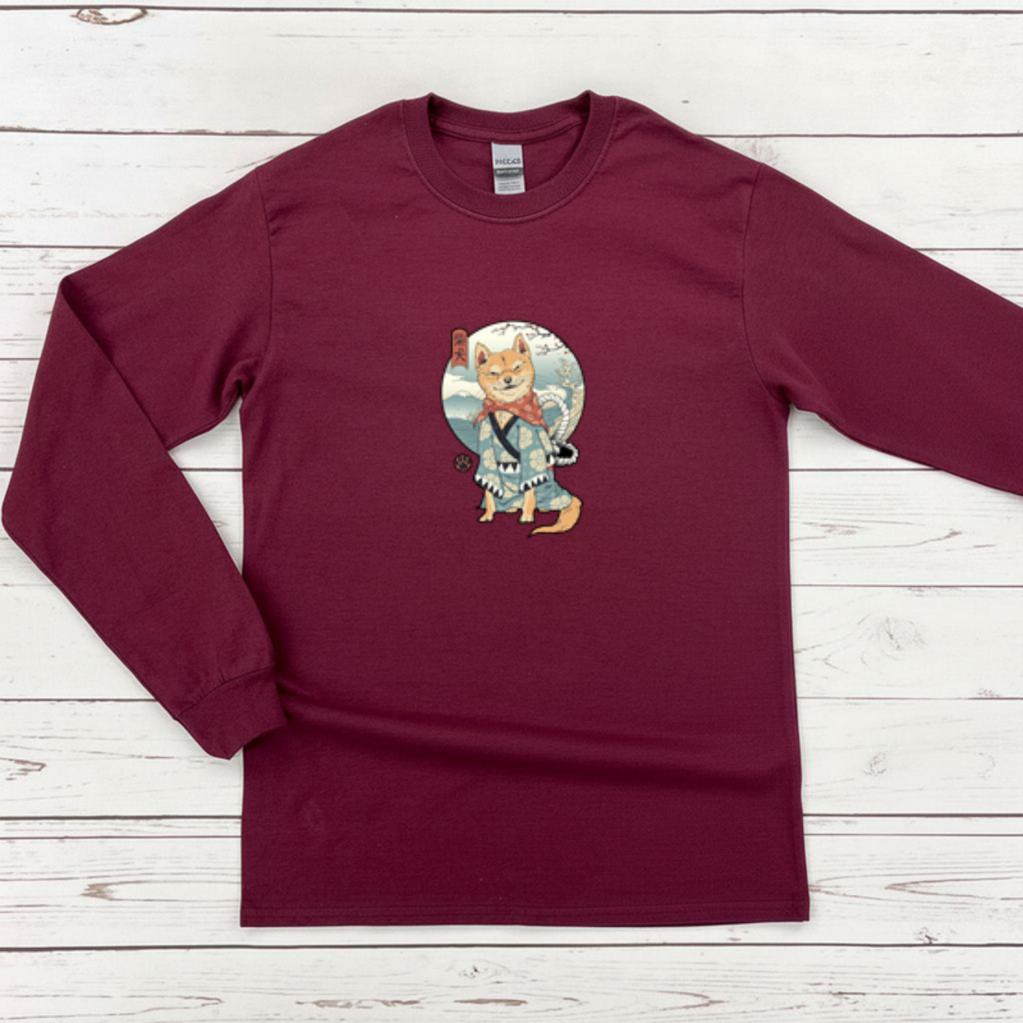 Japanese Samurai Shiba Inu Long Sleeve Shirt