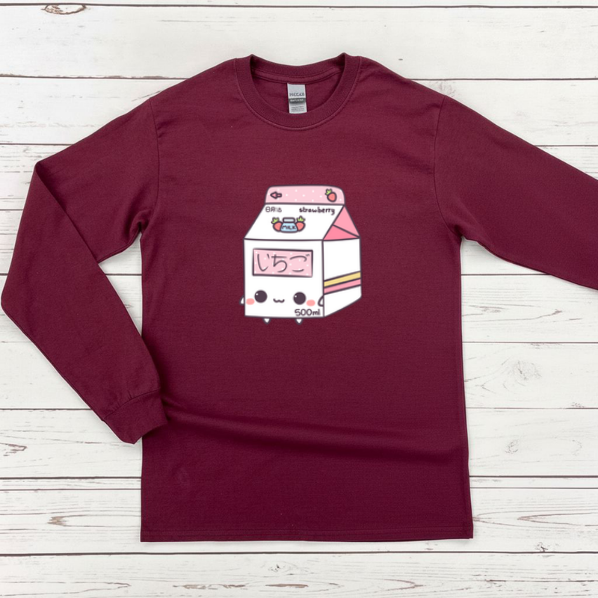 Strawberry Milk Carton Long Sleeve Shirt