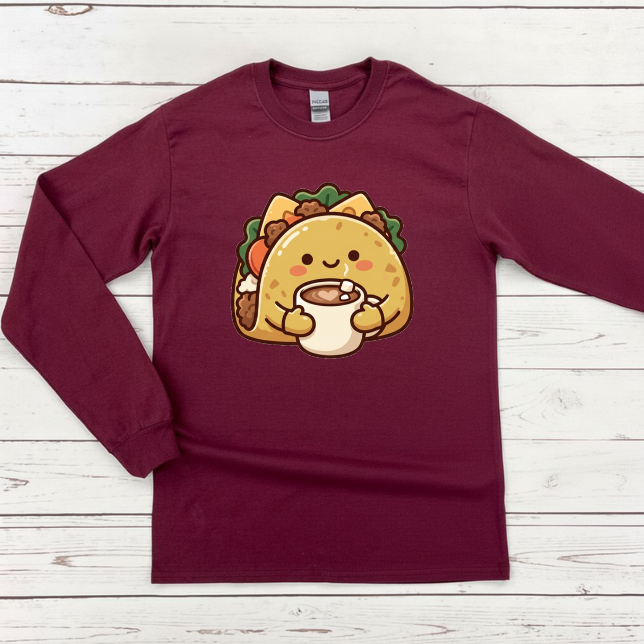 Cozy Taco Mascot Long Sleeve Shirt