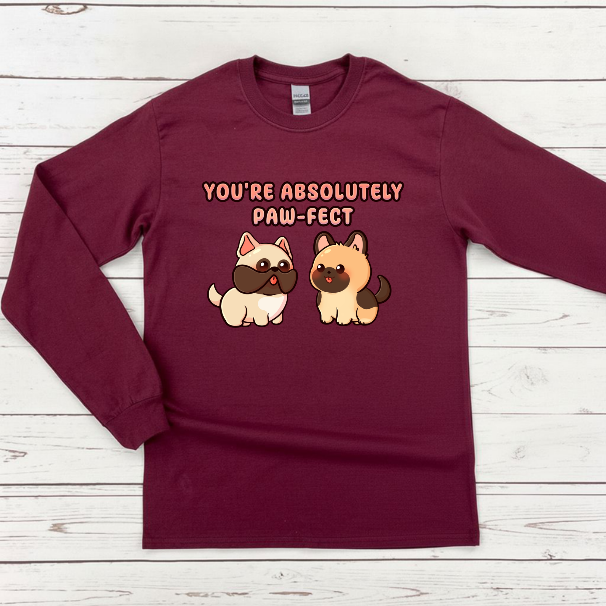 You're Absolutely Paw-fect Dog Couple - French Bulldog & German Shephard Long Sleeve Shirt
