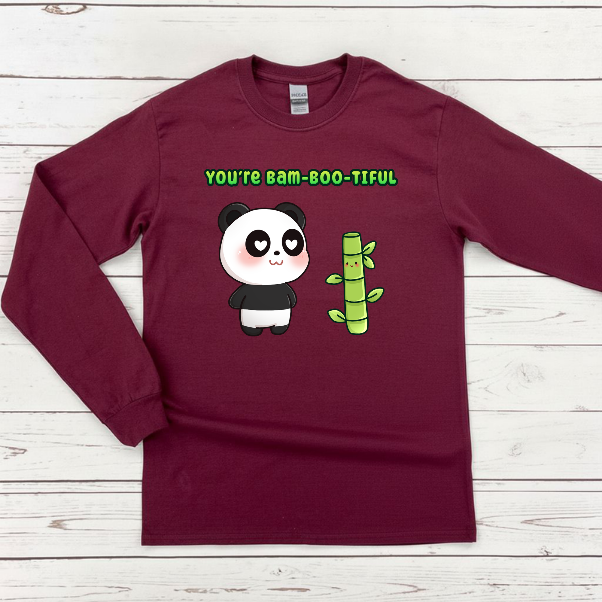You're Bam-Boo-Tiful Panda and Bamboo Couple Long Sleeve Shirt