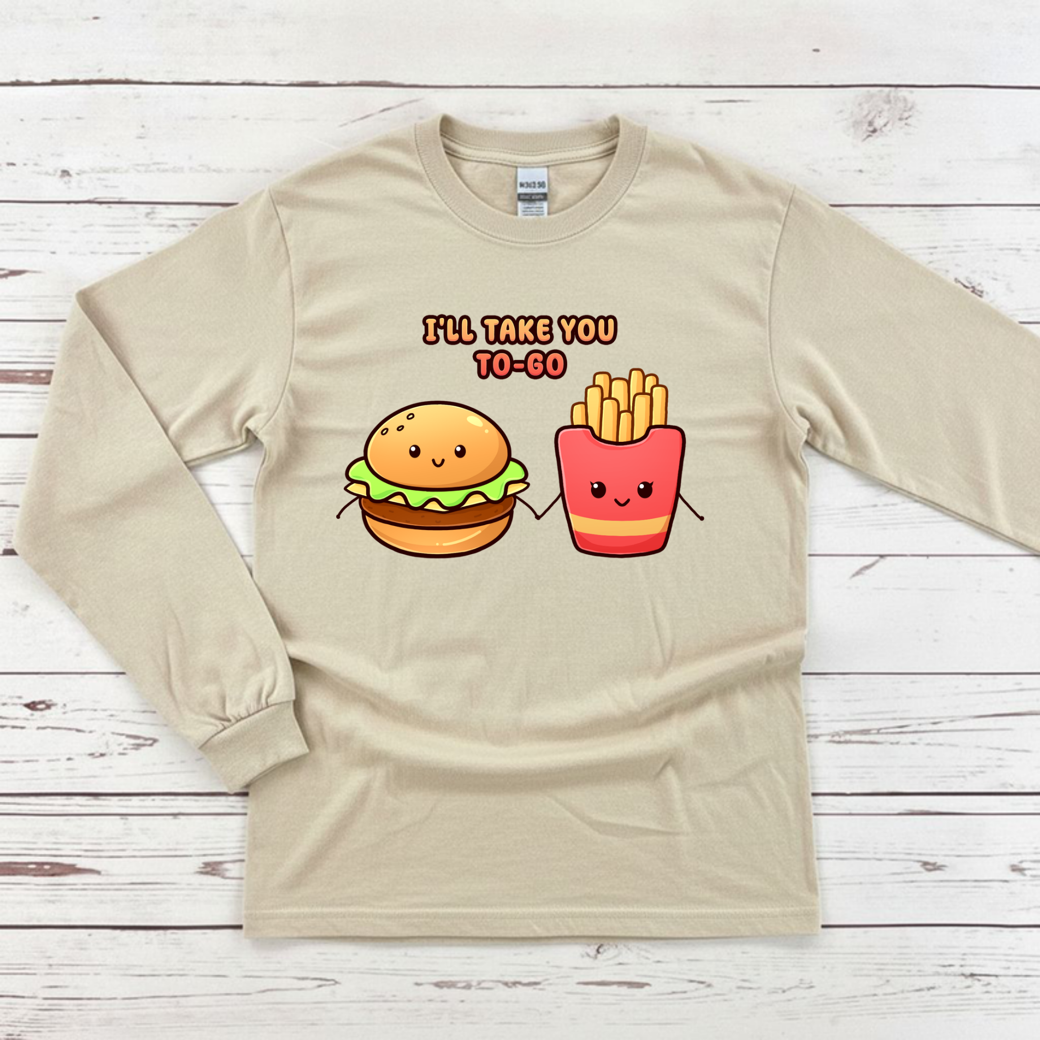 I'll Take You To-Go Burger and Fries Couple Long Sleeve Shirt