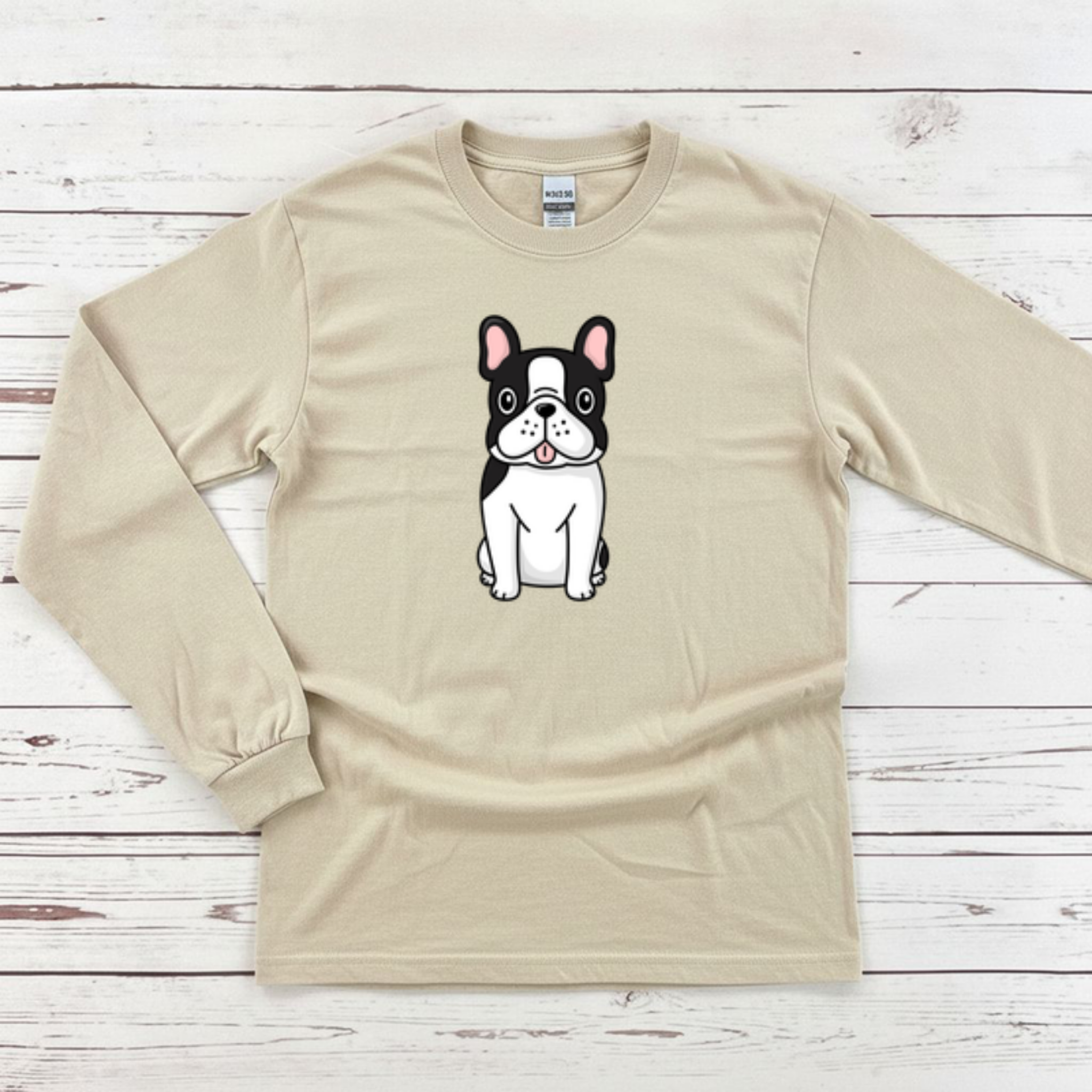 Black and White French Bulldog Long Sleeve Shirt