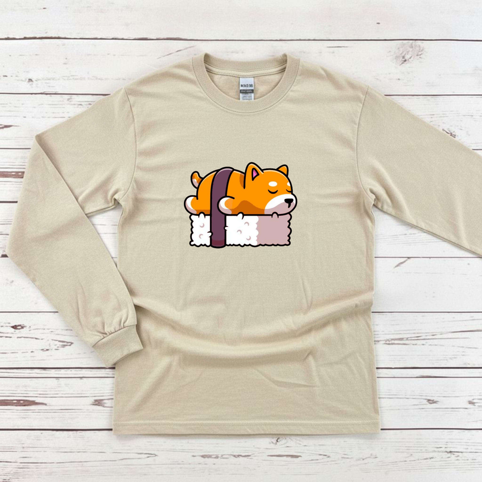 Dog Sleeping on Sushi Long Sleeve Shirt