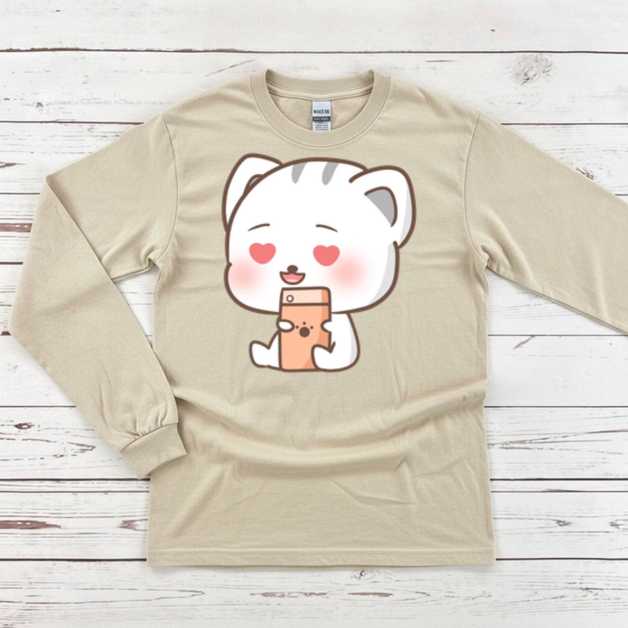 Texting in Love Kitten Long Sleeve Shirt