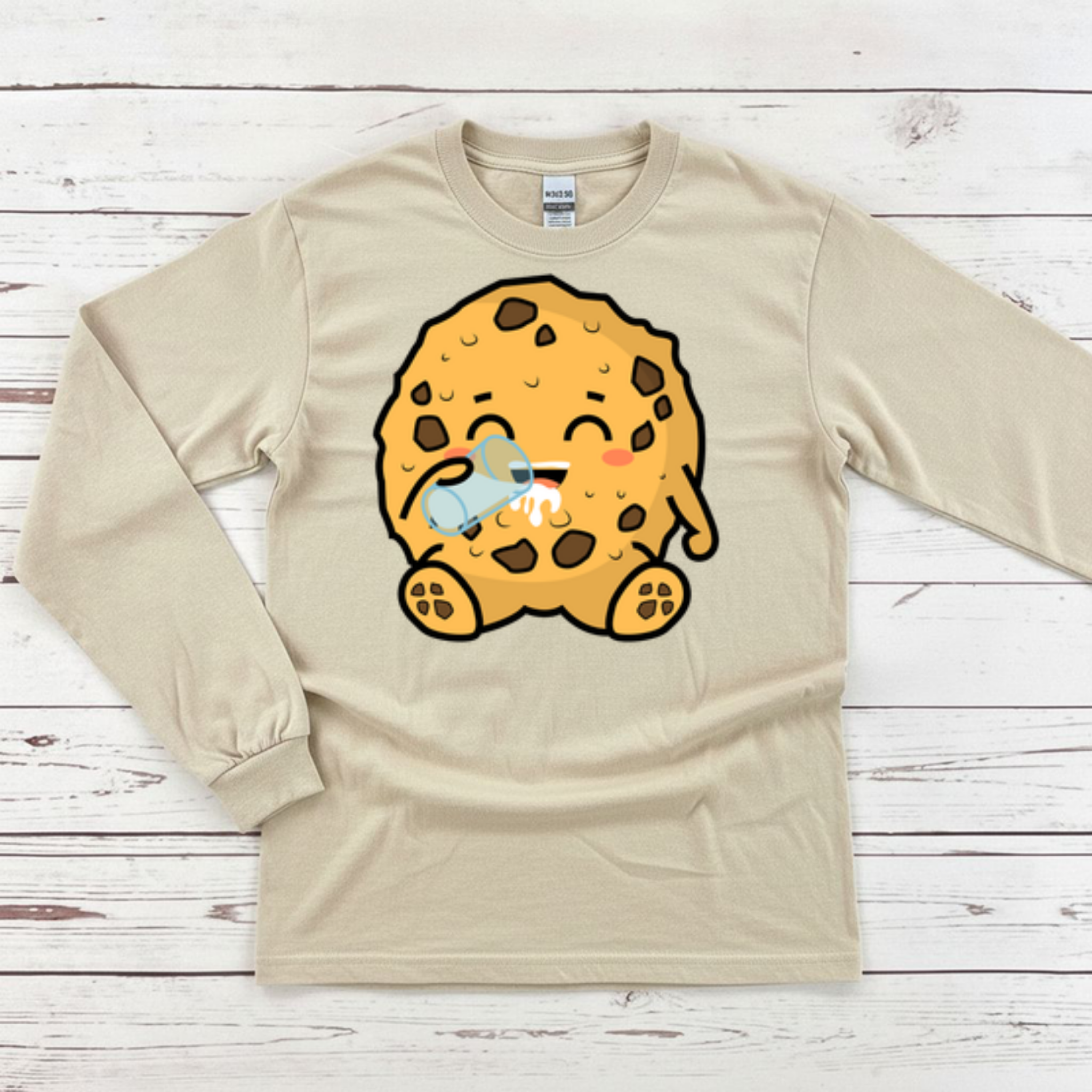 Cookie Drinking Milk Long Sleeve Shirt