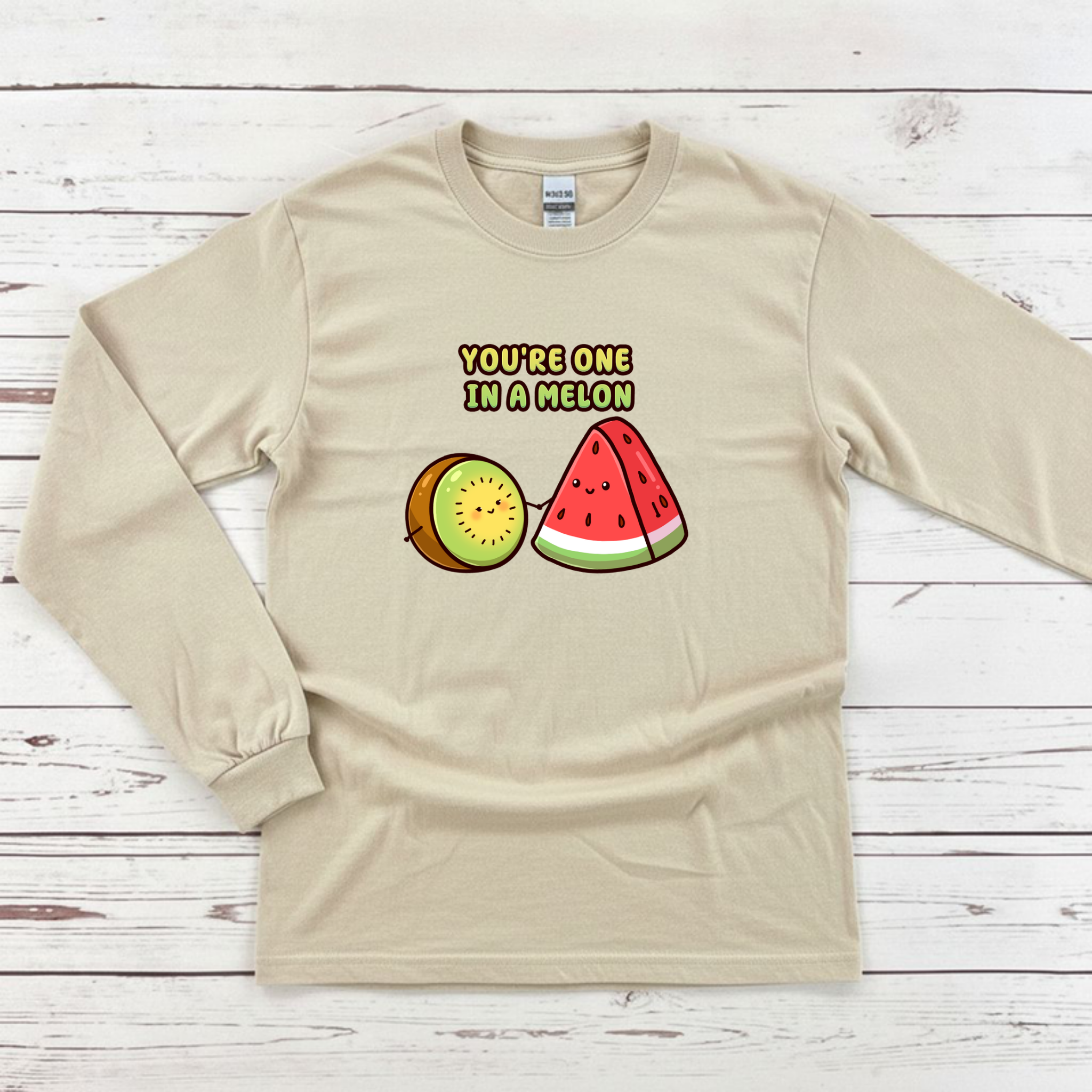 You're One in a Melon Kiwi and Watermelon Couple Long Sleeve Shirt