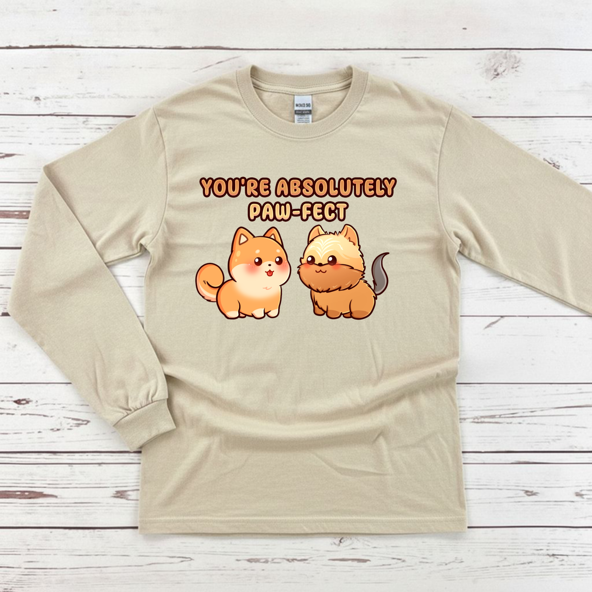 You're Absolutely Paw-fect Dog Couple - Shiba Inu & Yorkshire Terrier Long Sleeve Shirt