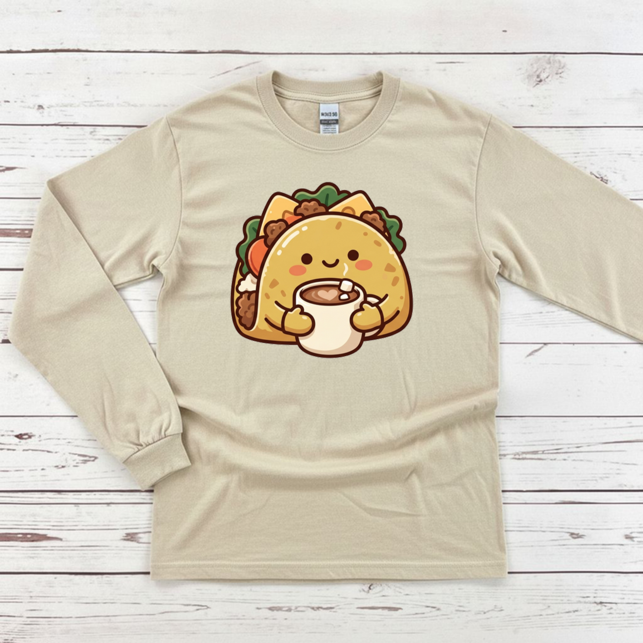 Cozy Taco Mascot Long Sleeve Shirt