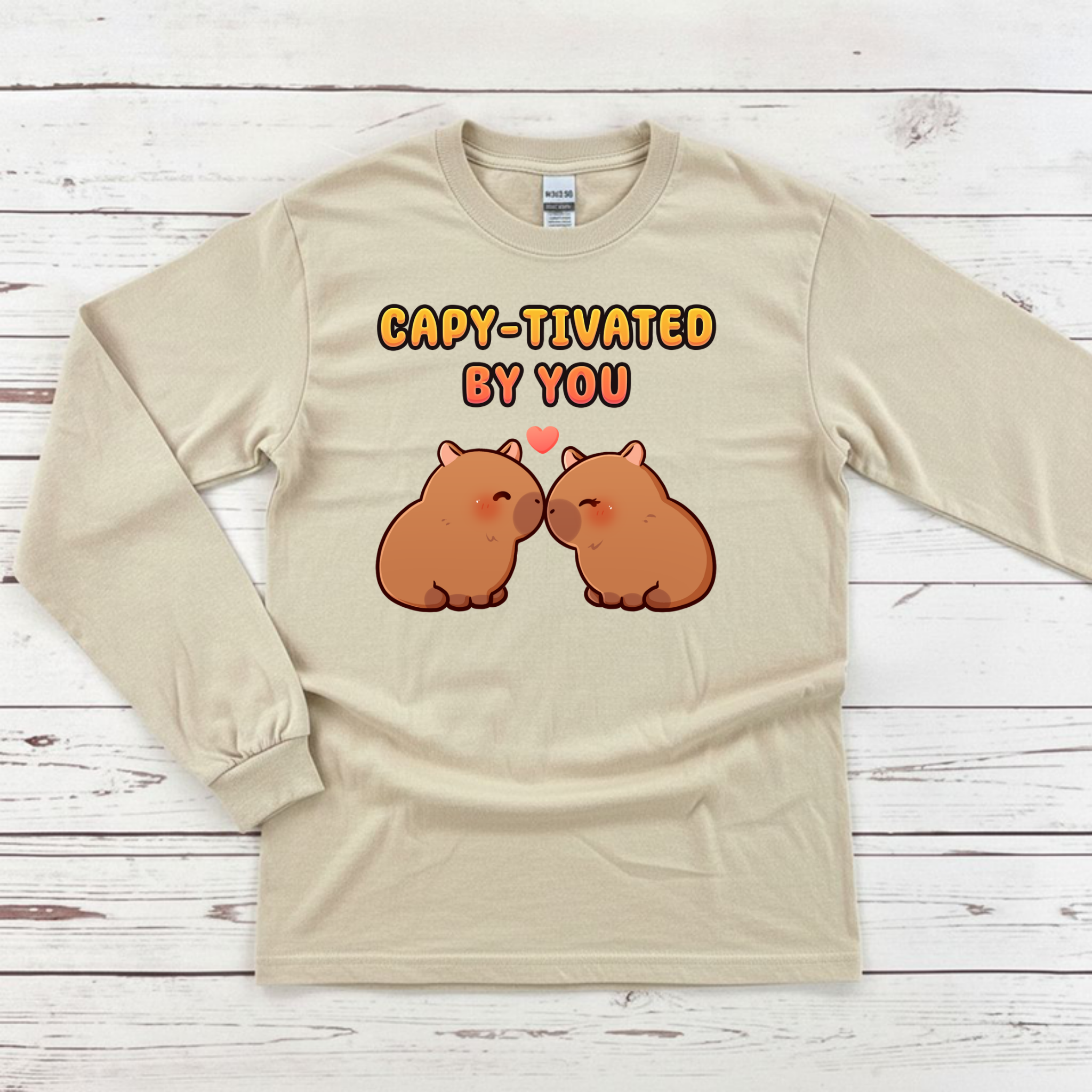 Capy-tivated by You Capybara Couple Long Sleeve Shirt