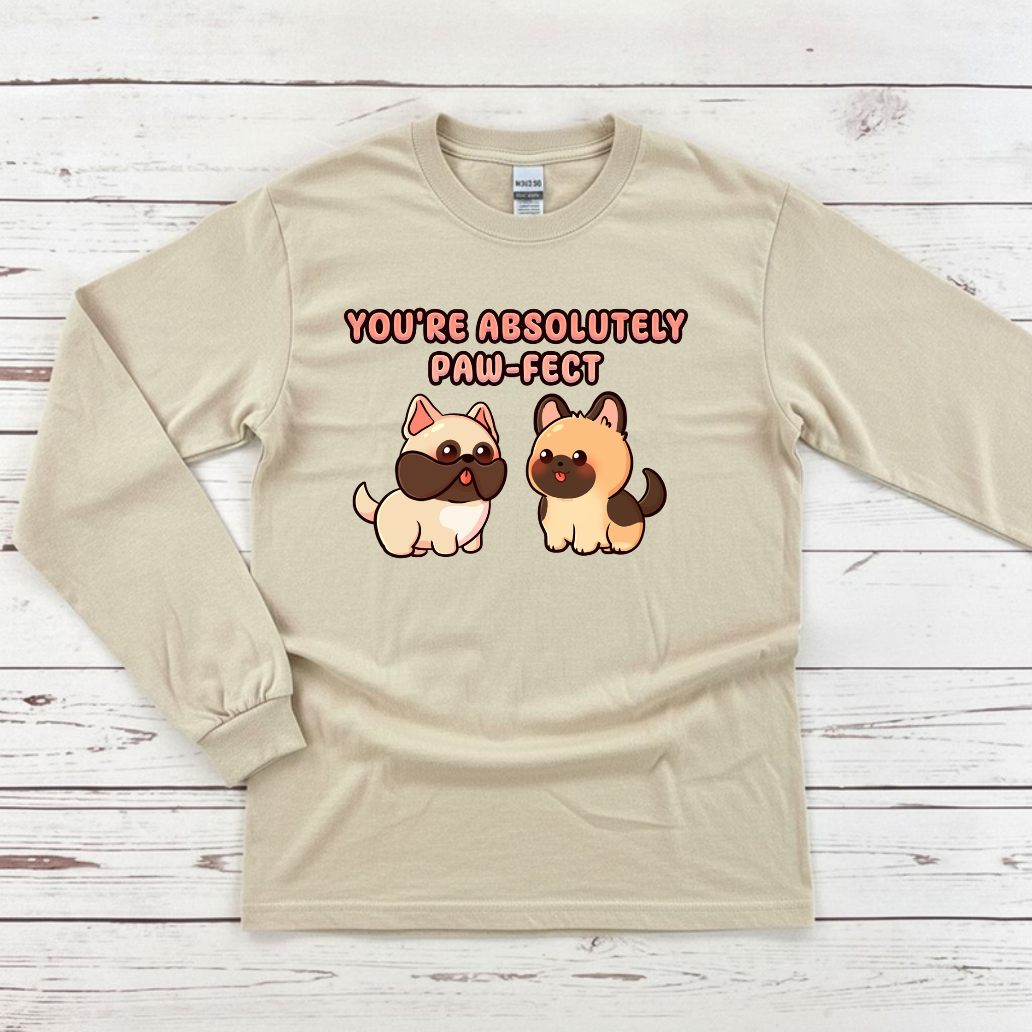 You're Absolutely Paw-fect Dog Couple - French Bulldog & German Shephard Long Sleeve Shirt