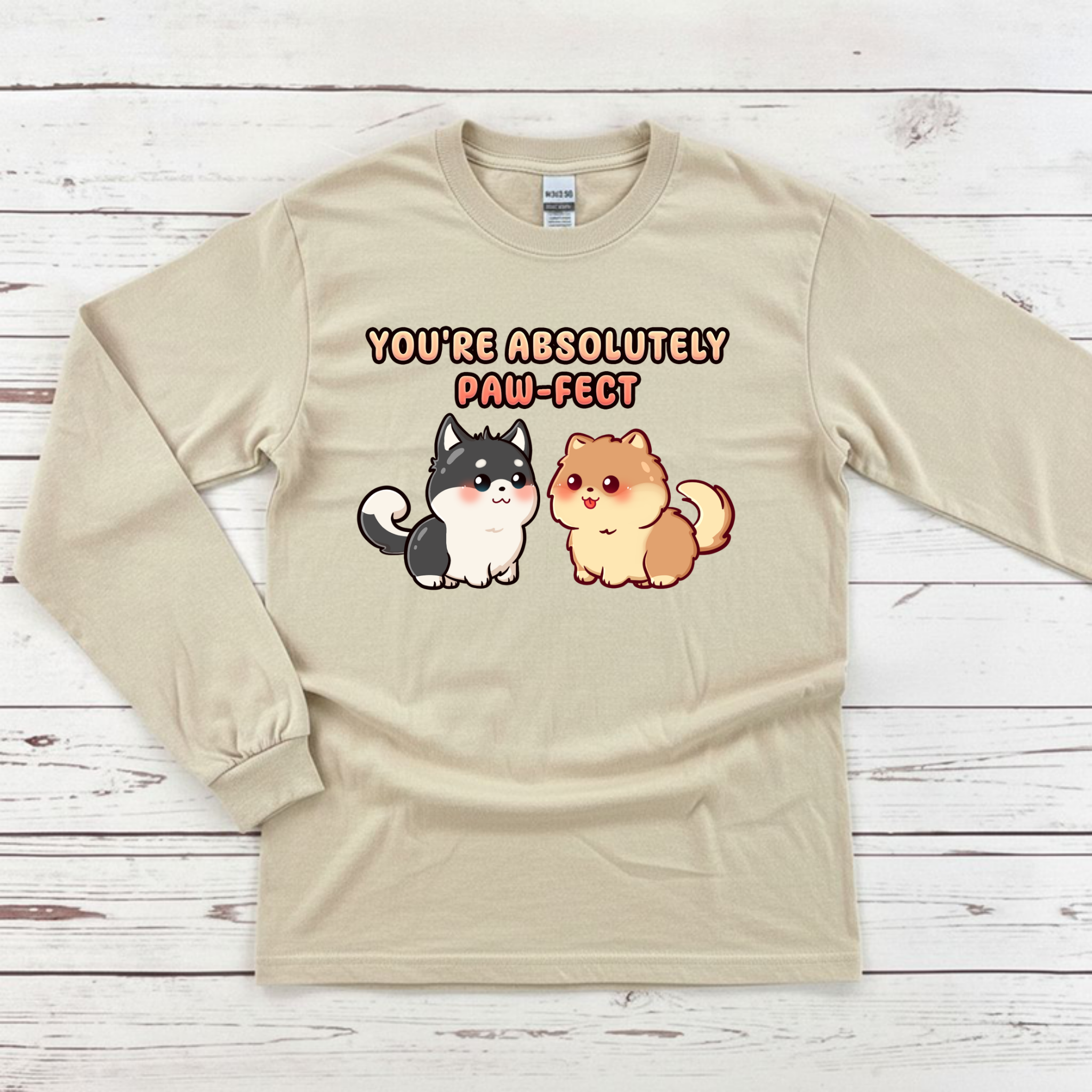 You're Absolutely Paw-fect Dog Couple - Husky & Pomeranian Long Sleeve Shirt