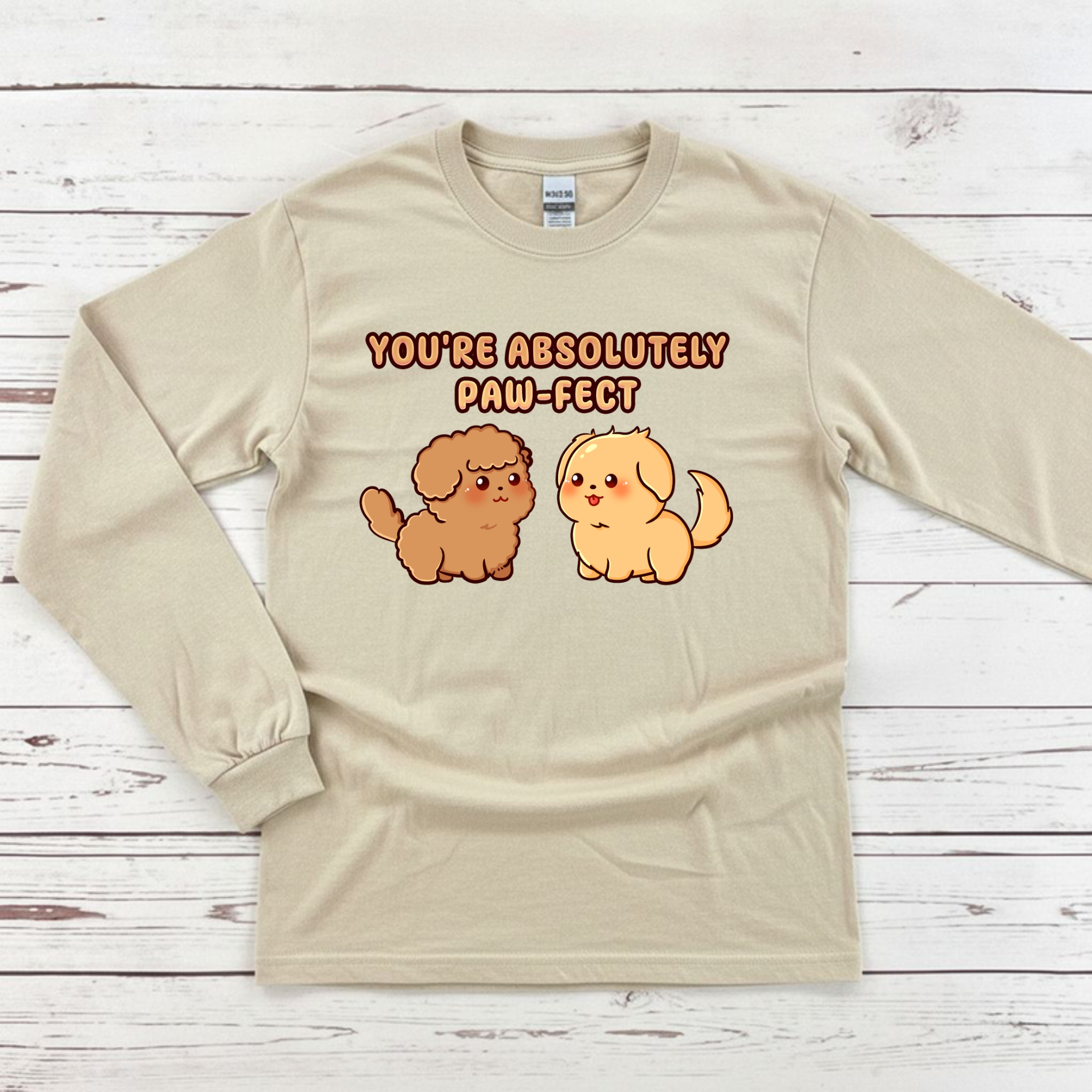 You're Absolutely Paw-Fect Dog Couple - Poodle & Golden Retriever Long Sleeve Shirt