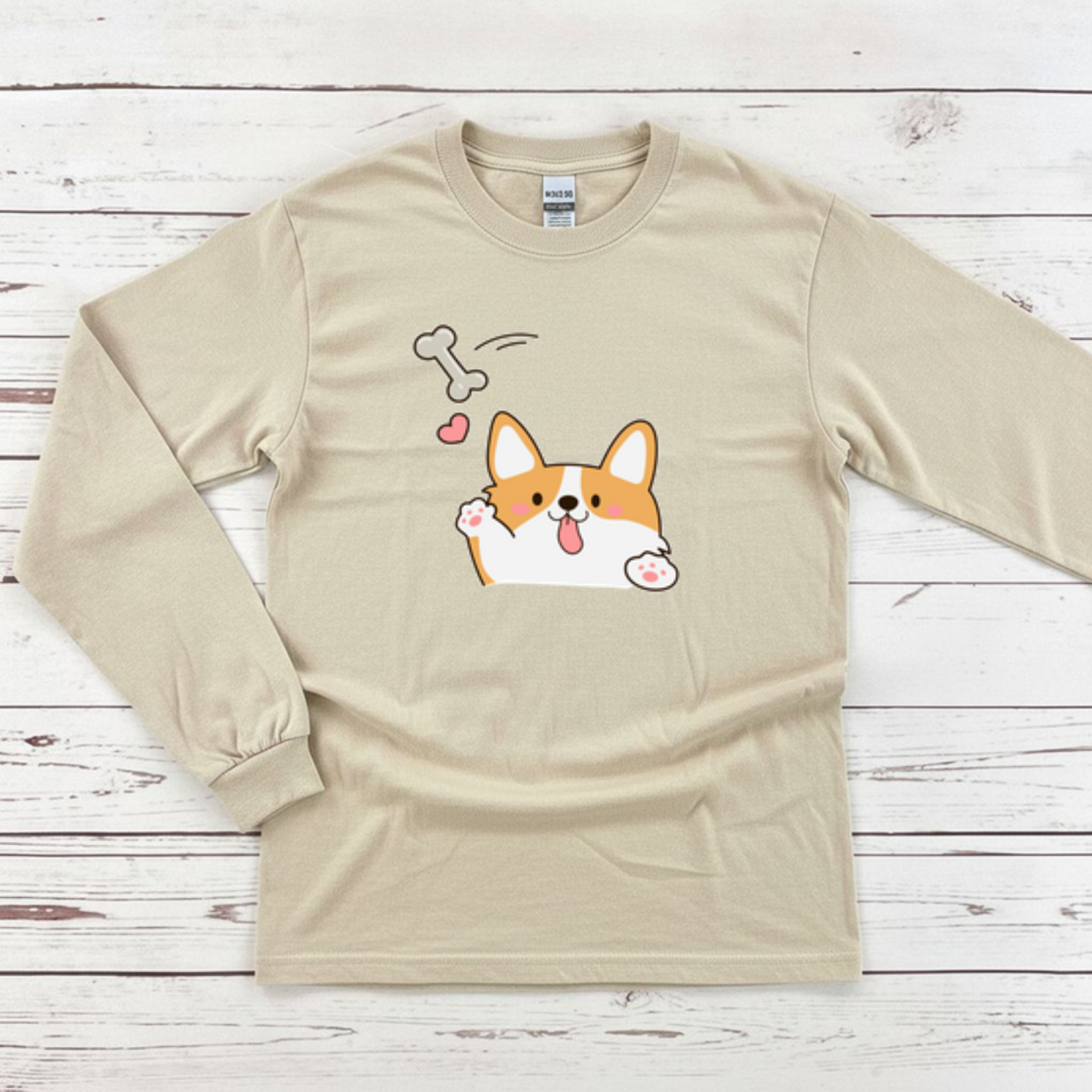 Dog Fetching Bone Long Sleeve Shirt