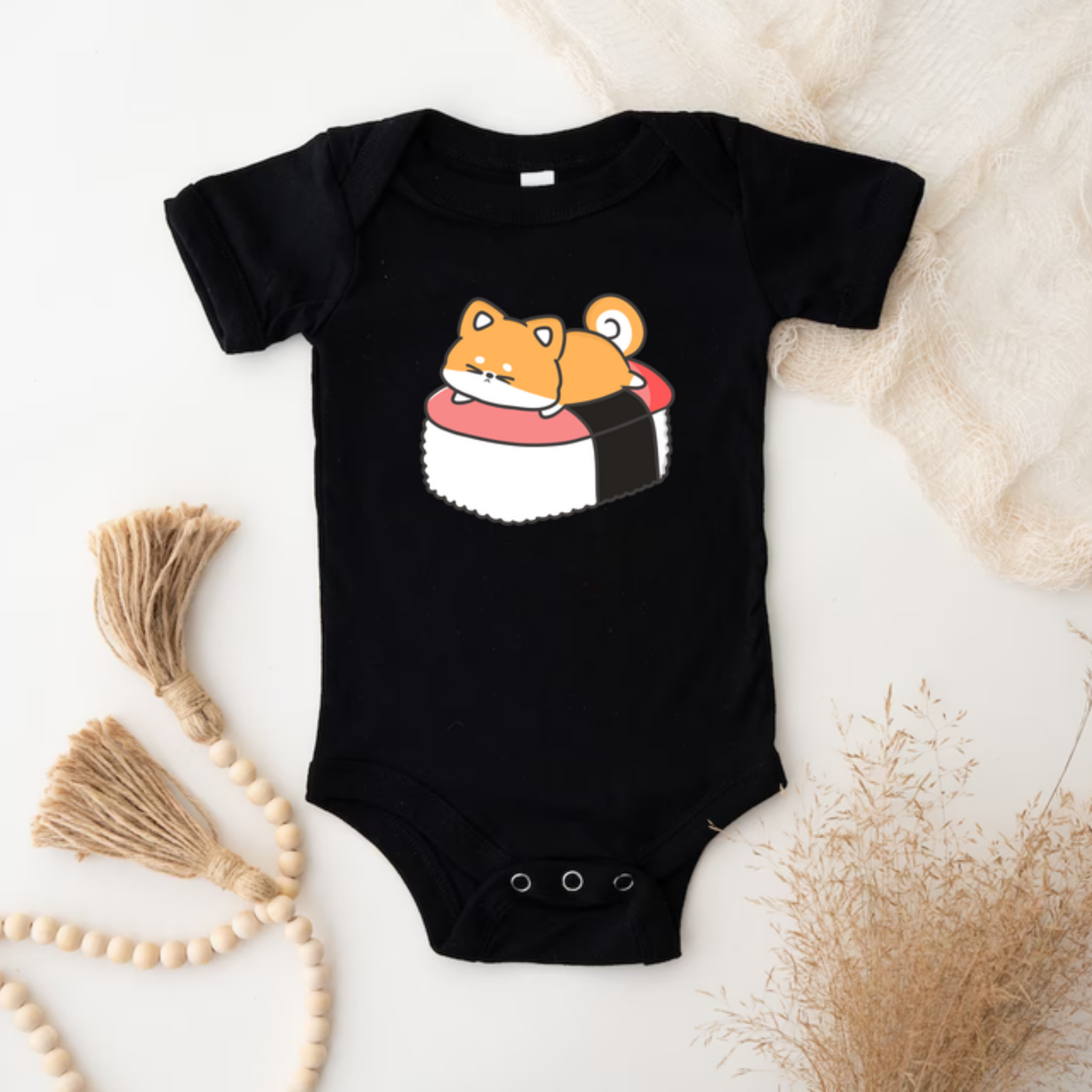 Puppy on Sushi Bed Onesie