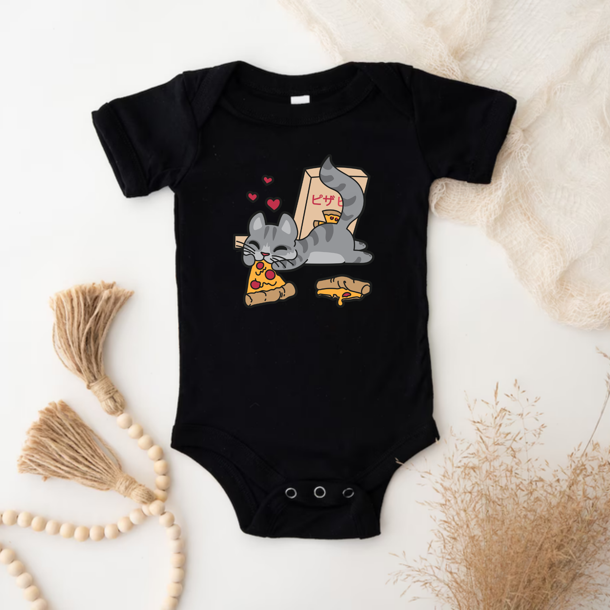 Cat Eating Pizza Onesie