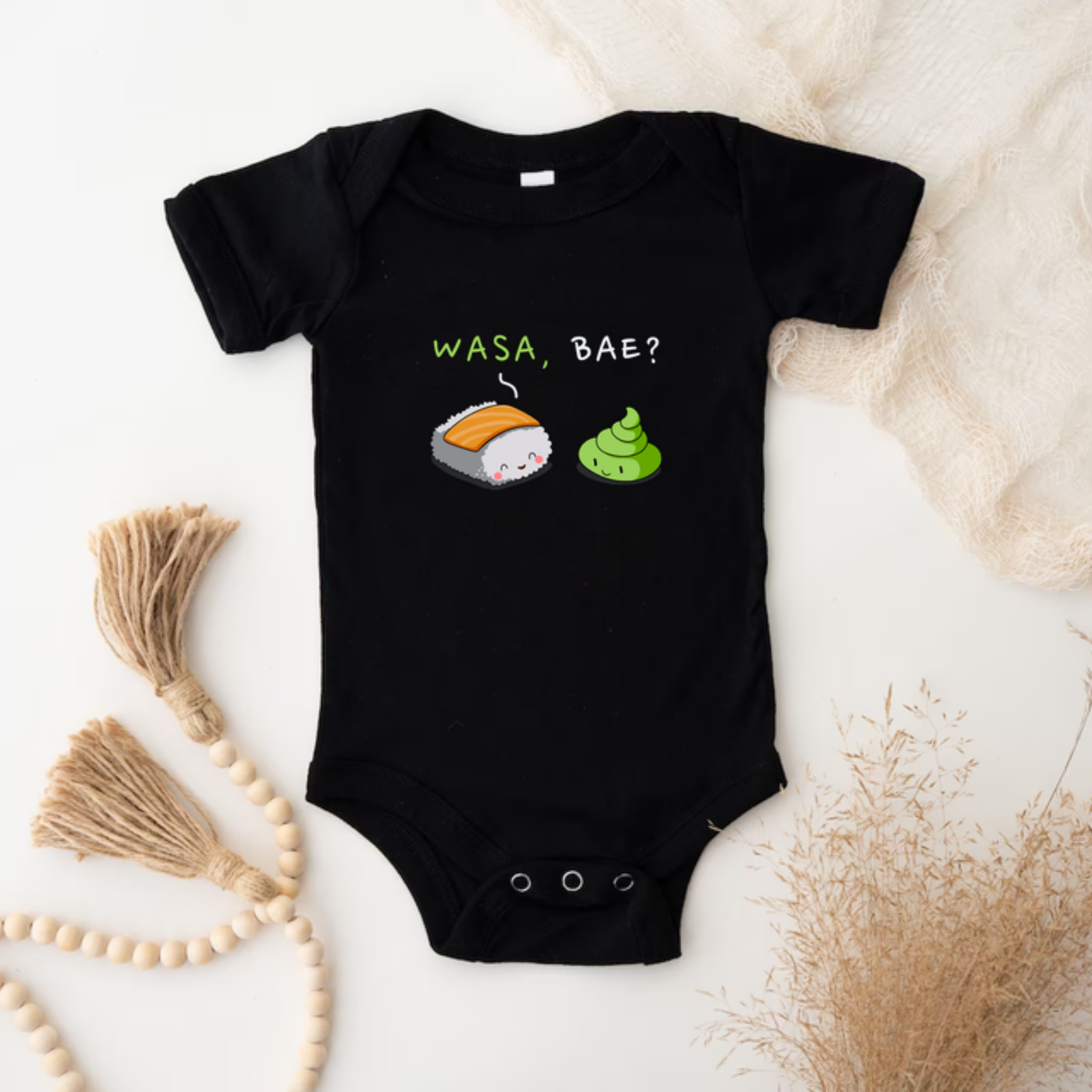 Wasa, Bae? Sushi and Wasabi Couple Onesie