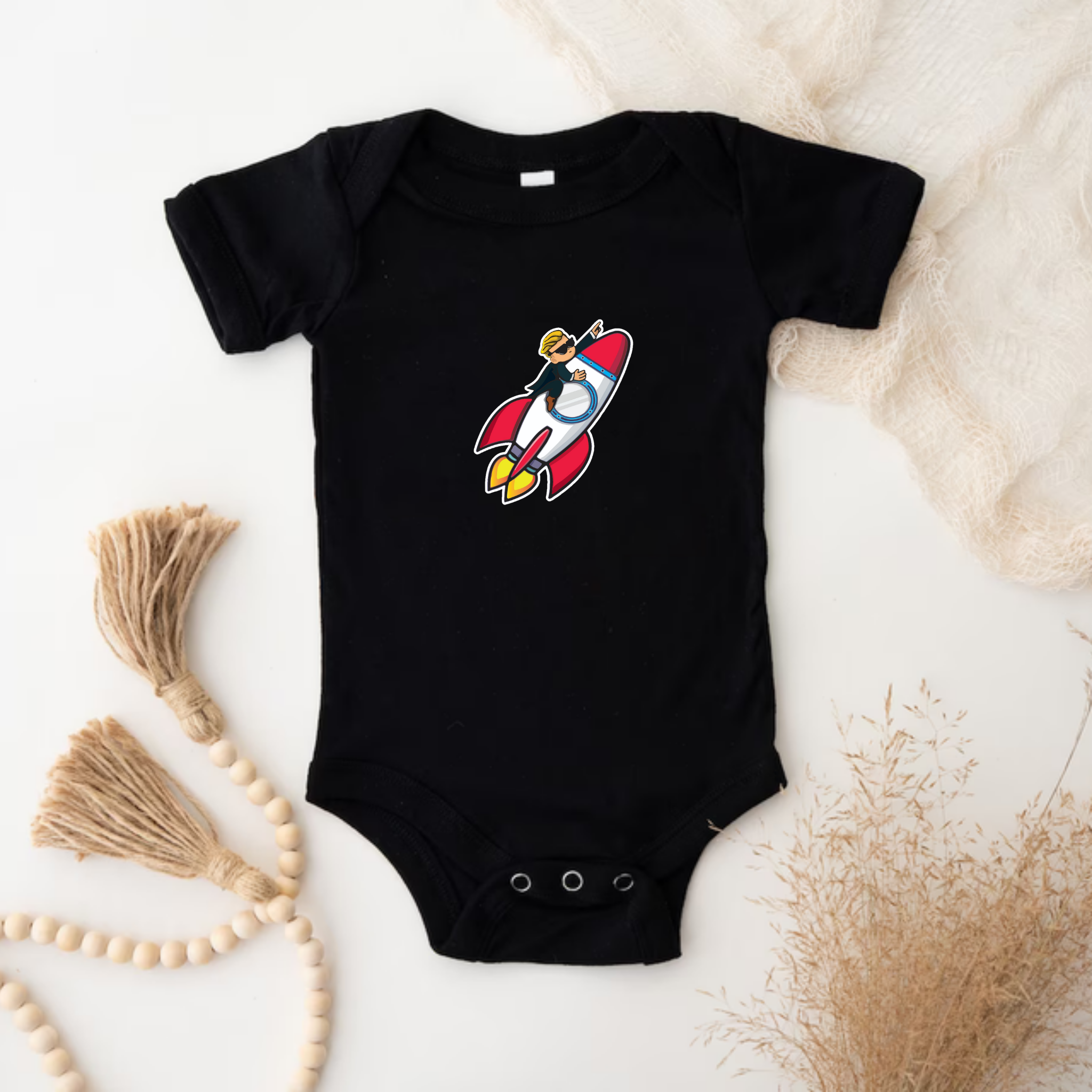 Wallstreet Bets To the Moon Rocket Boy.png Onesie
