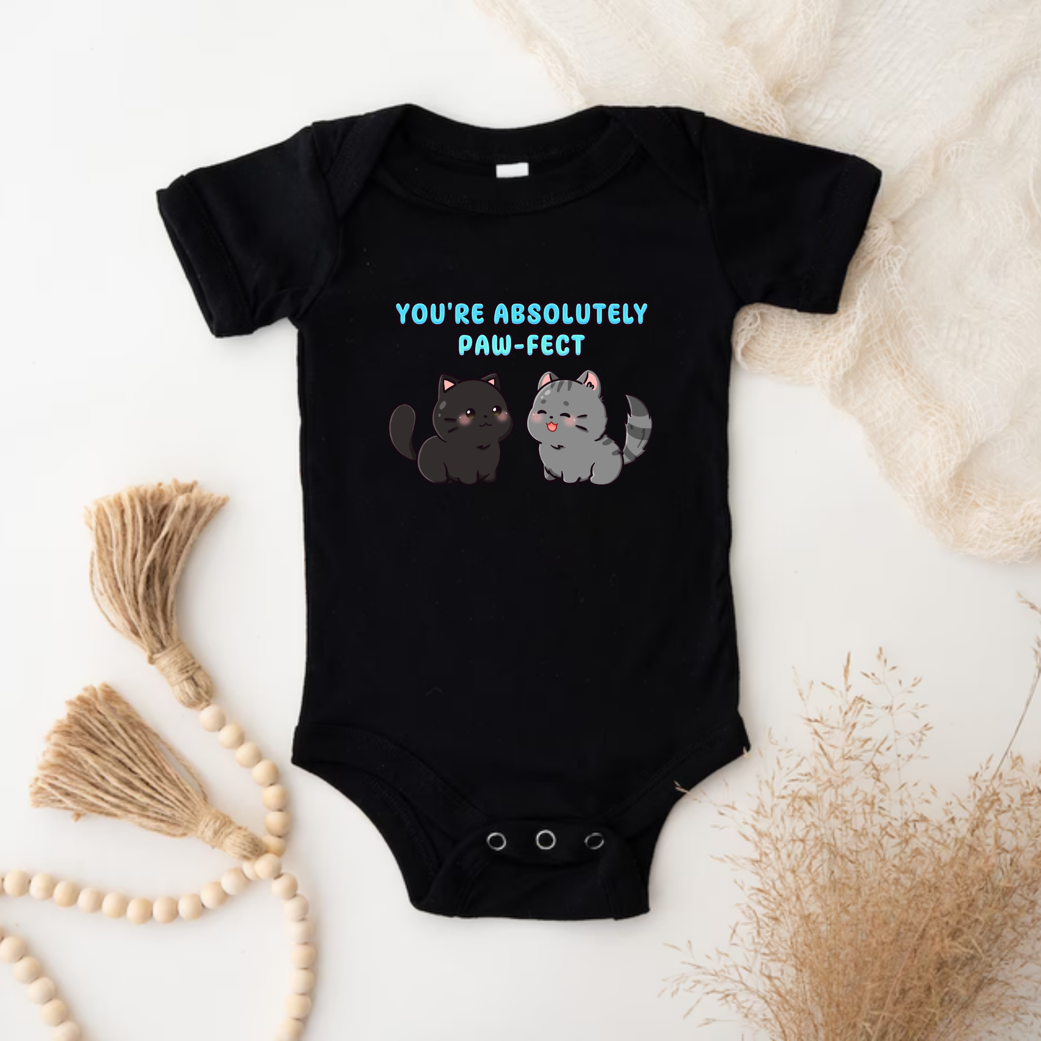 You're Absolutely Paw-Fect Cat Couple Onesie