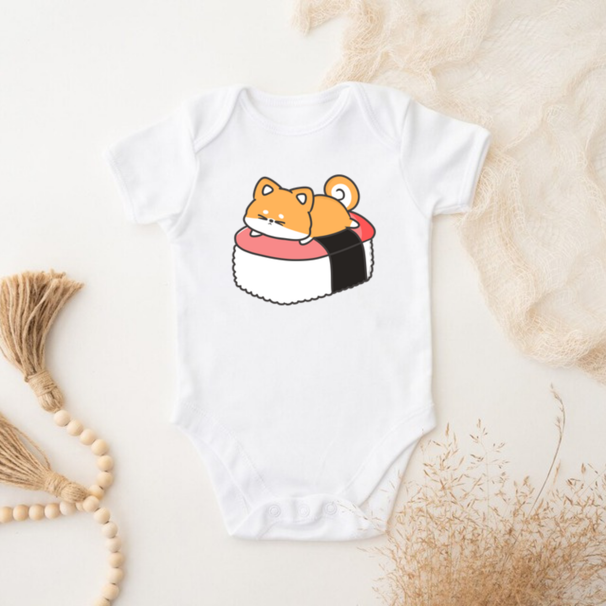 Puppy on Sushi Bed Onesie