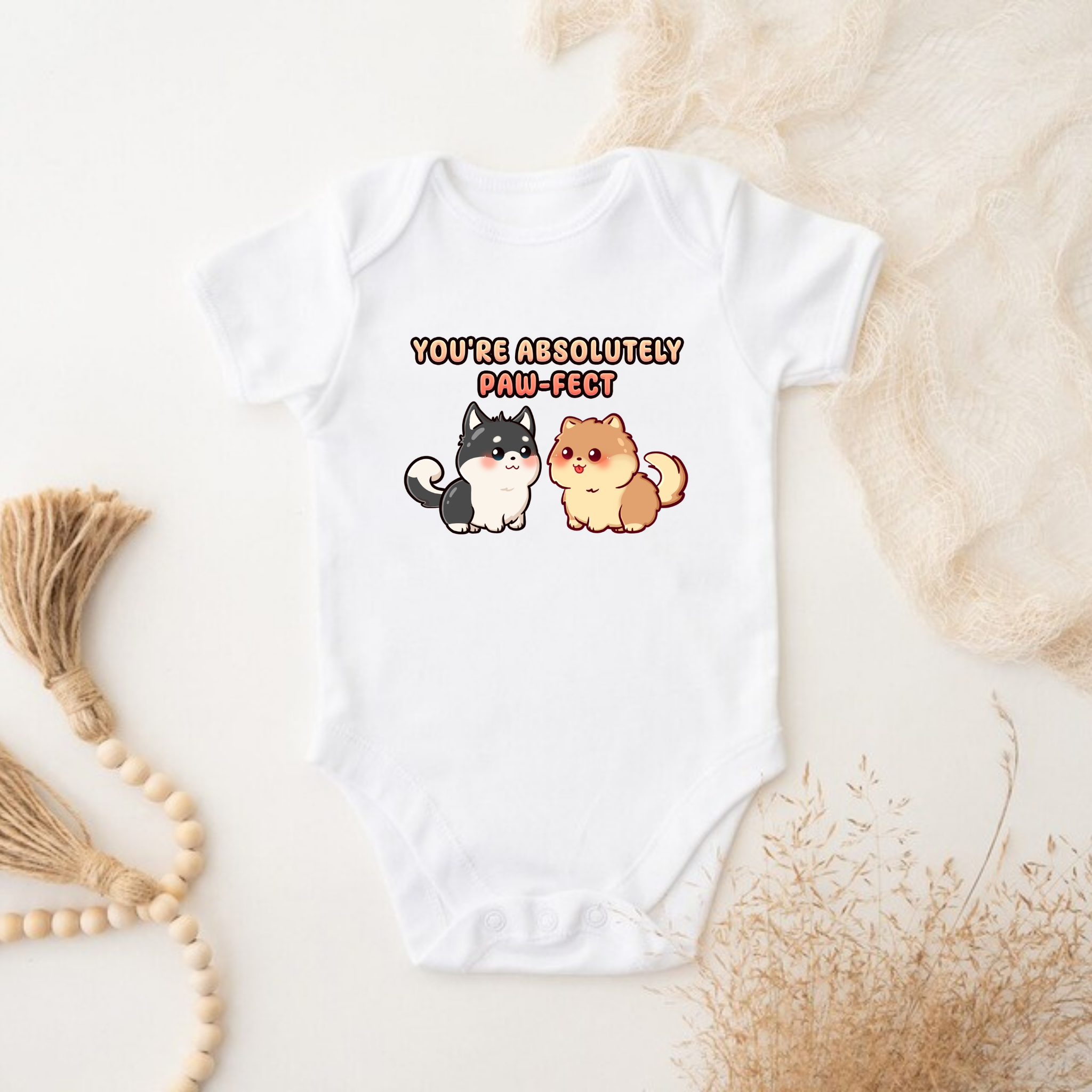 You're Absolutely Paw-fect Dog Couple - Husky & Pomeranian Onesie