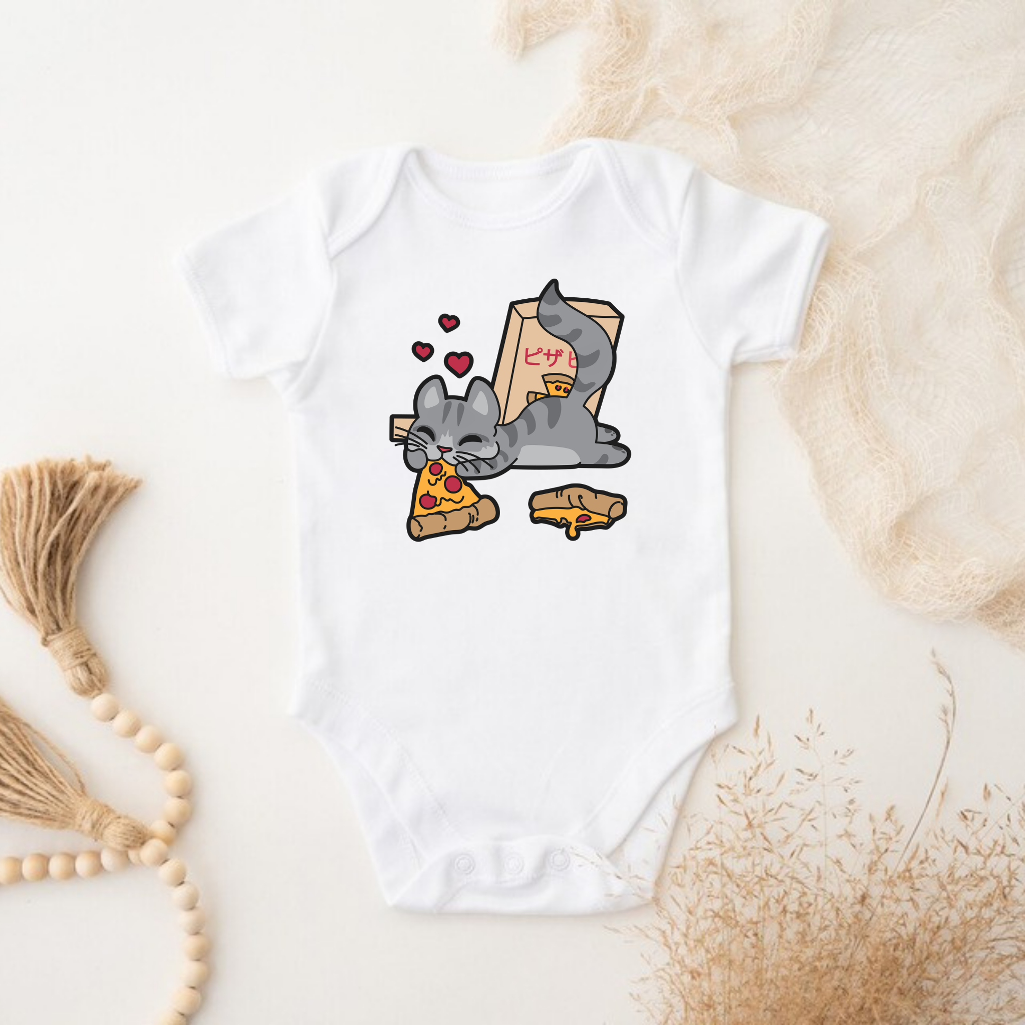 Cat Eating Pizza Onesie