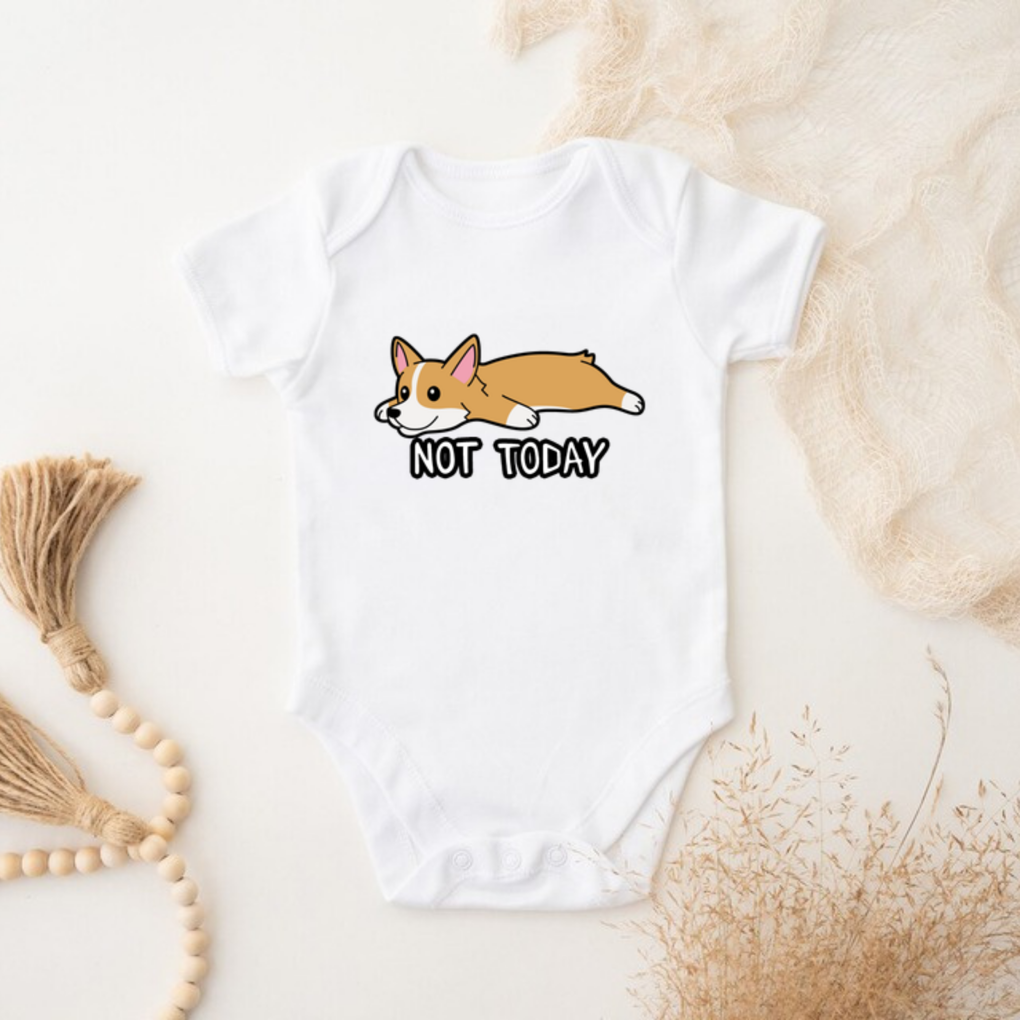 Not Today Resting Corgi Onesie