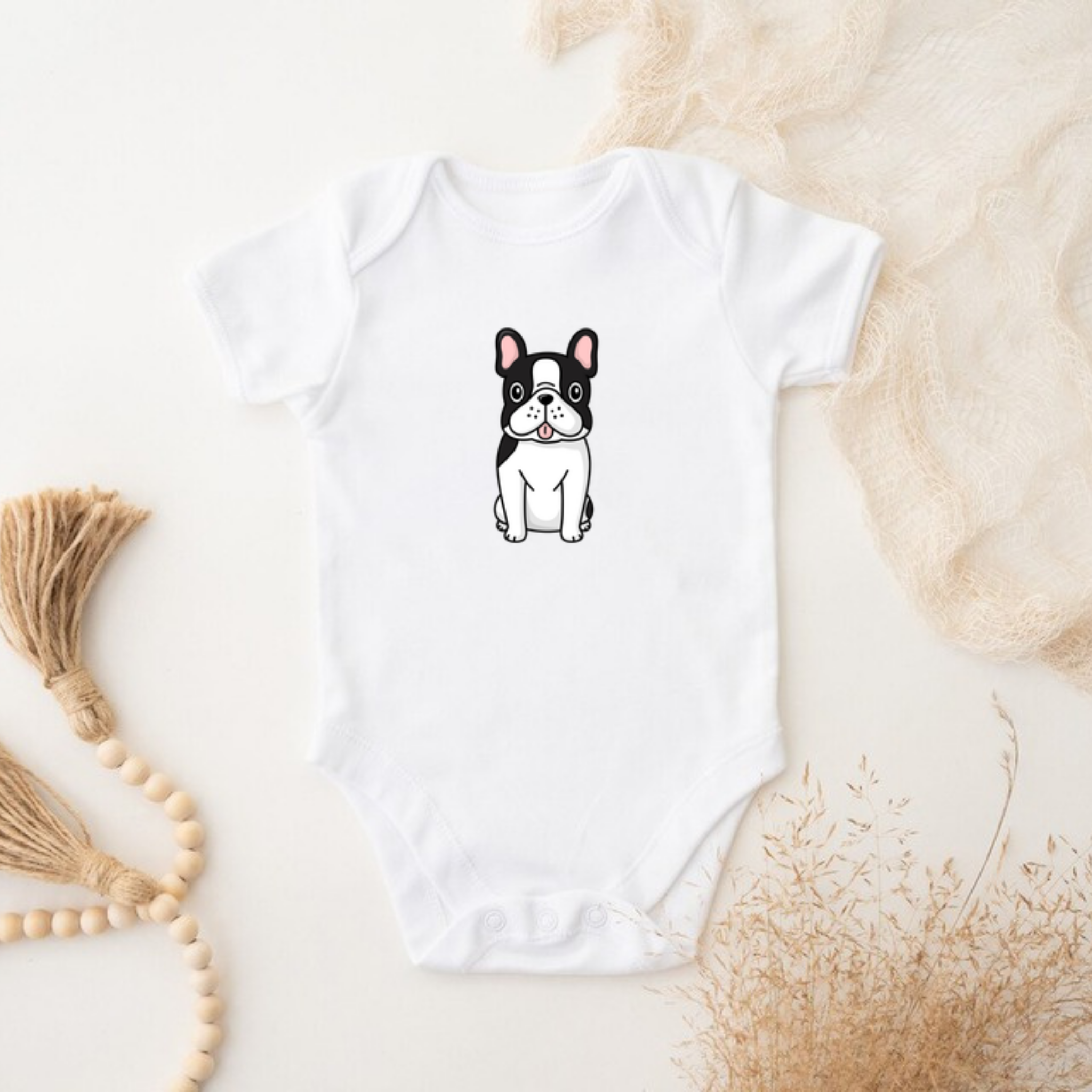Black and White French Bulldog Onesie