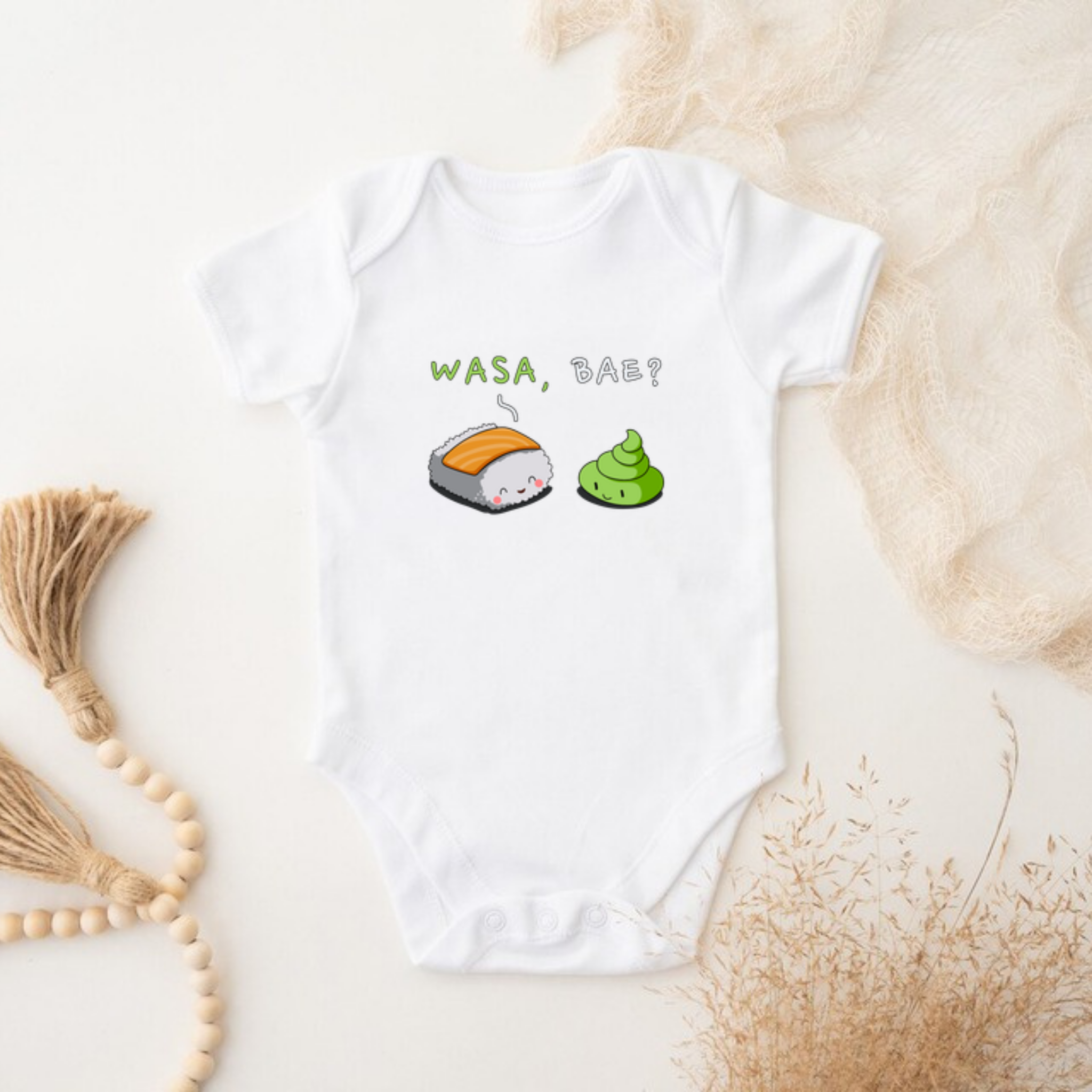 Wasa, Bae? Sushi and Wasabi Couple Onesie