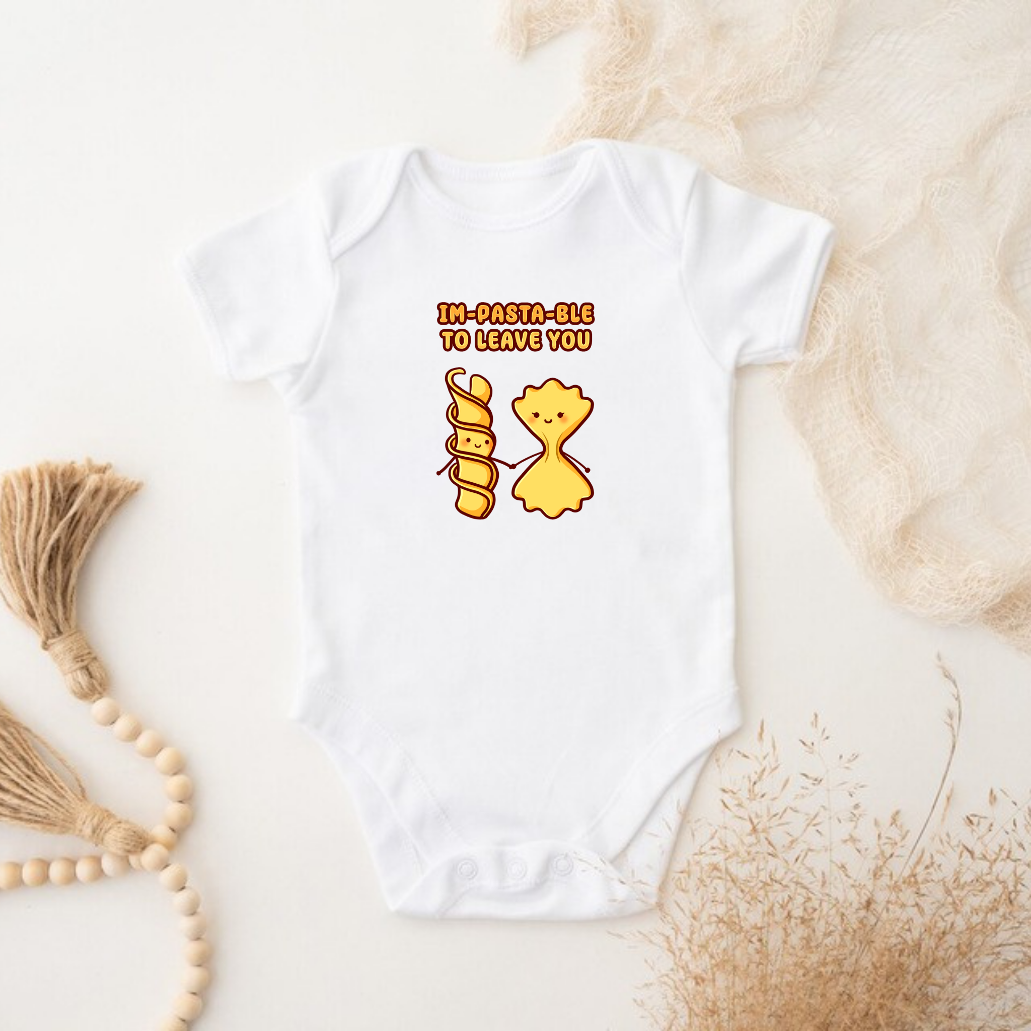 Im-Pasta-Ble to to Leave You Pasta Couple Onesie