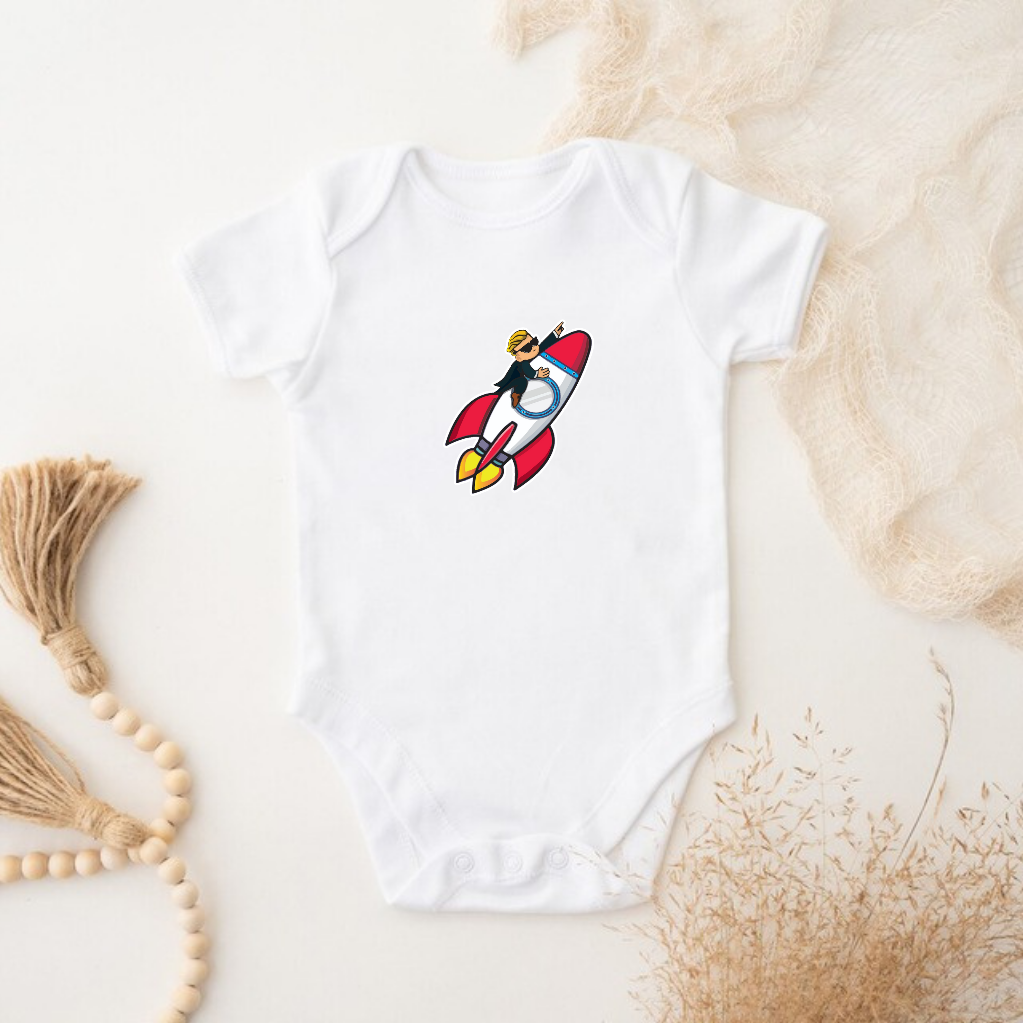 Wallstreet Bets To the Moon Rocket Boy.png Onesie
