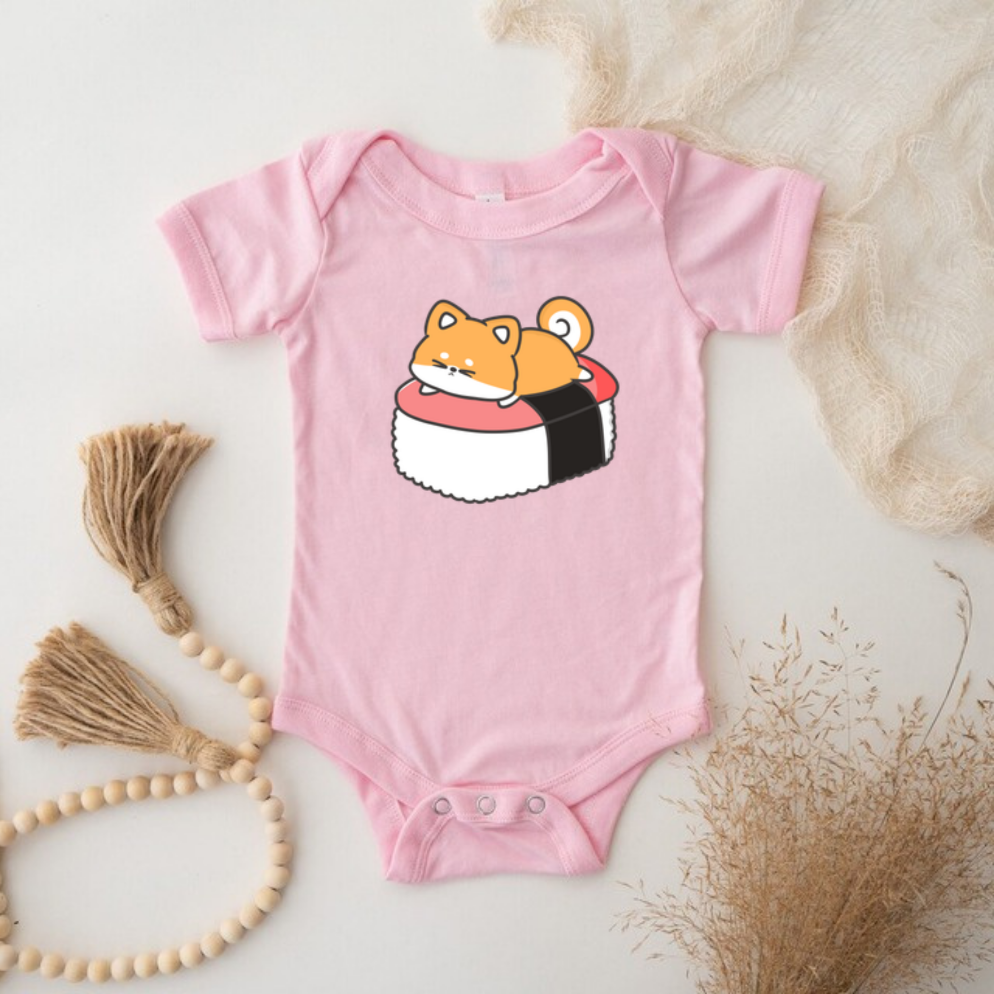 Puppy on Sushi Bed Onesie