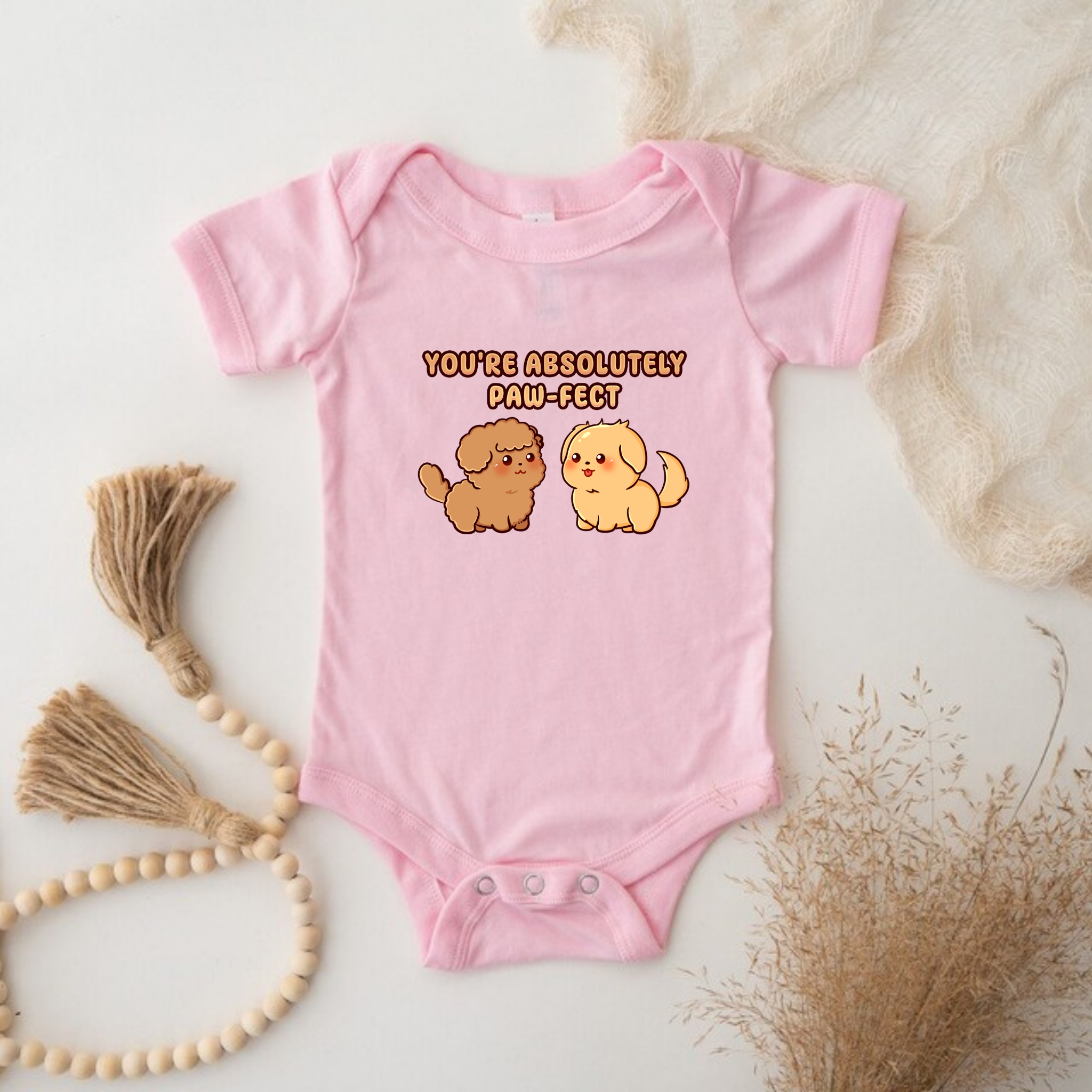 You're Absolutely Paw-Fect Dog Couple - Poodle & Golden Retriever Onesie