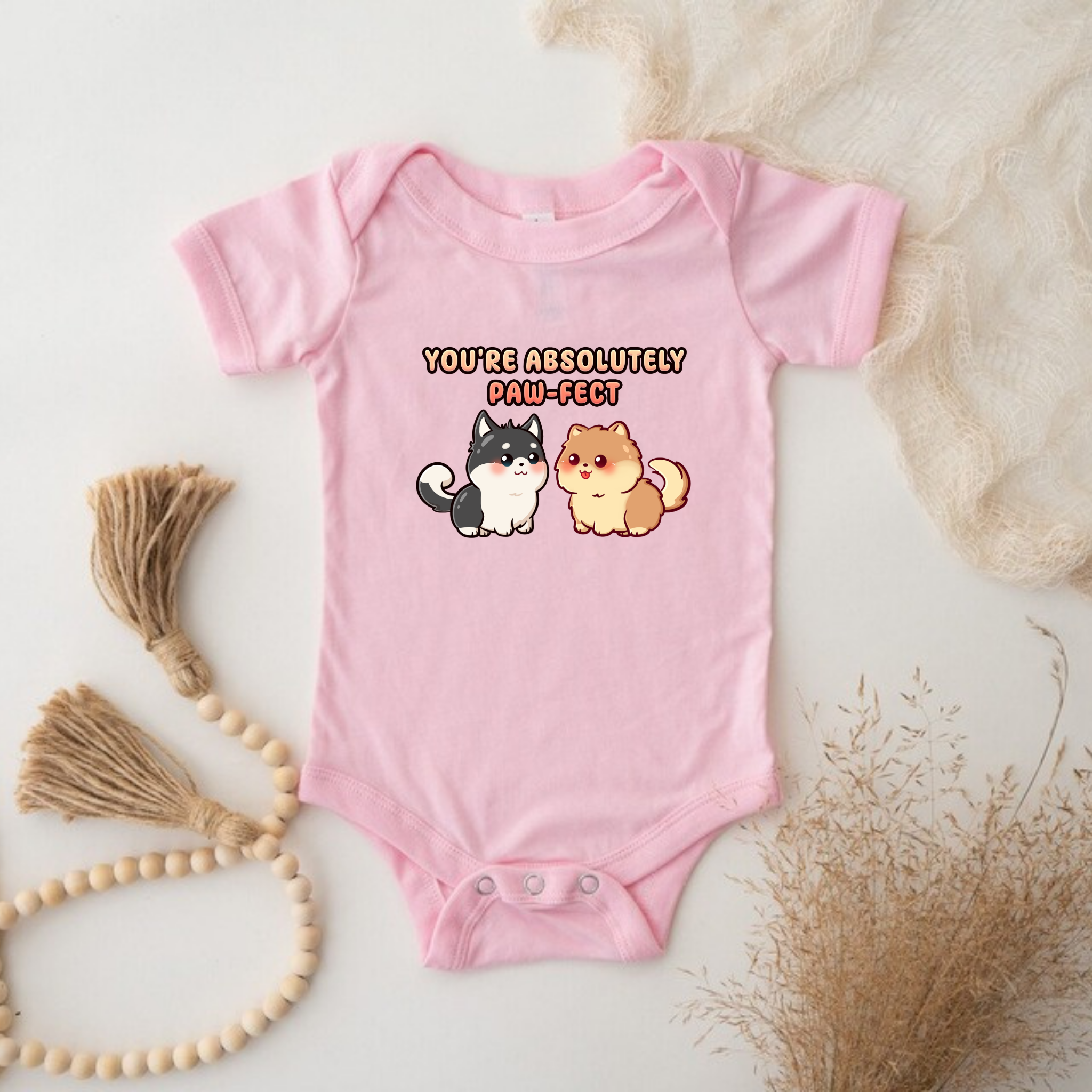 You're Absolutely Paw-fect Dog Couple - Husky & Pomeranian Onesie