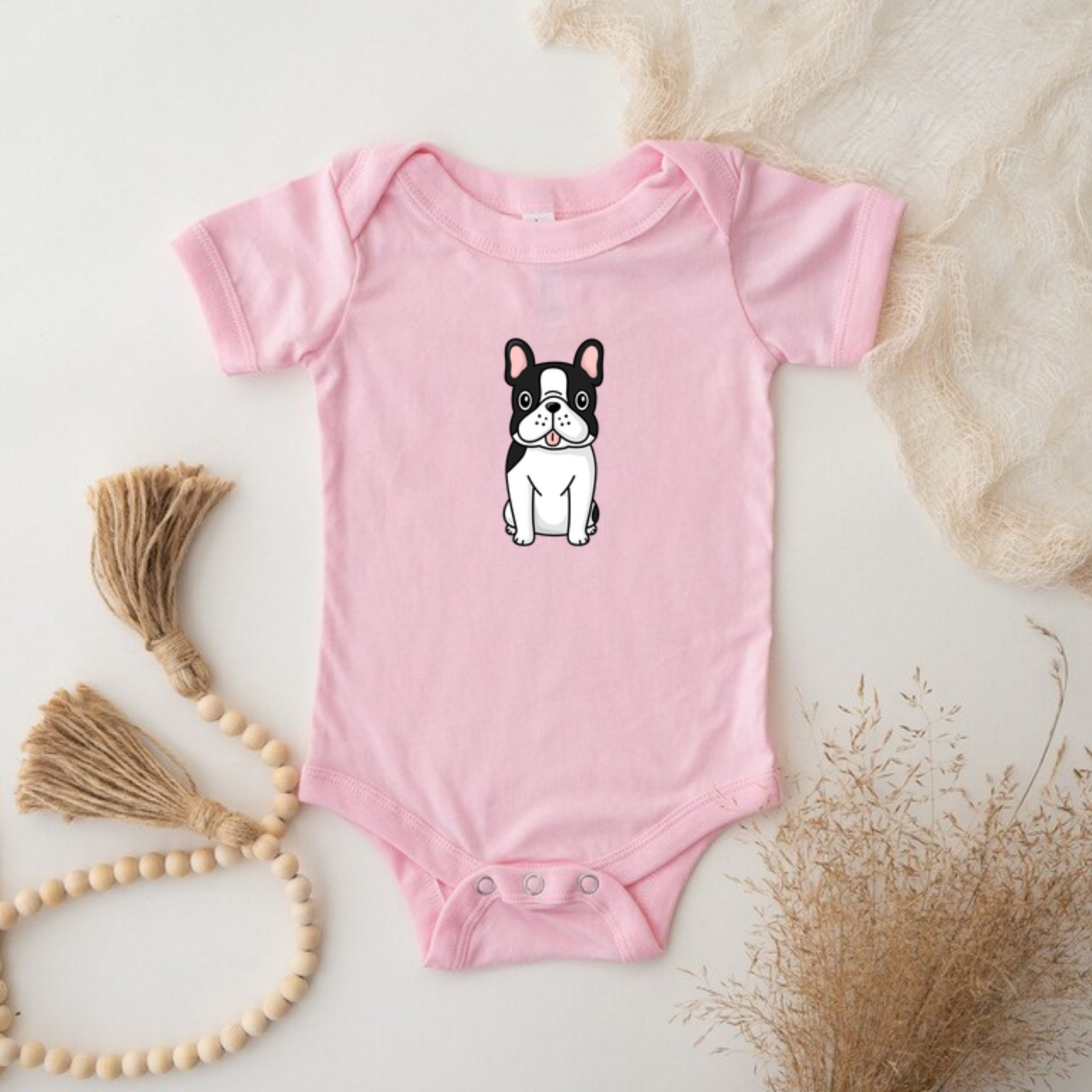 Black and White French Bulldog Onesie