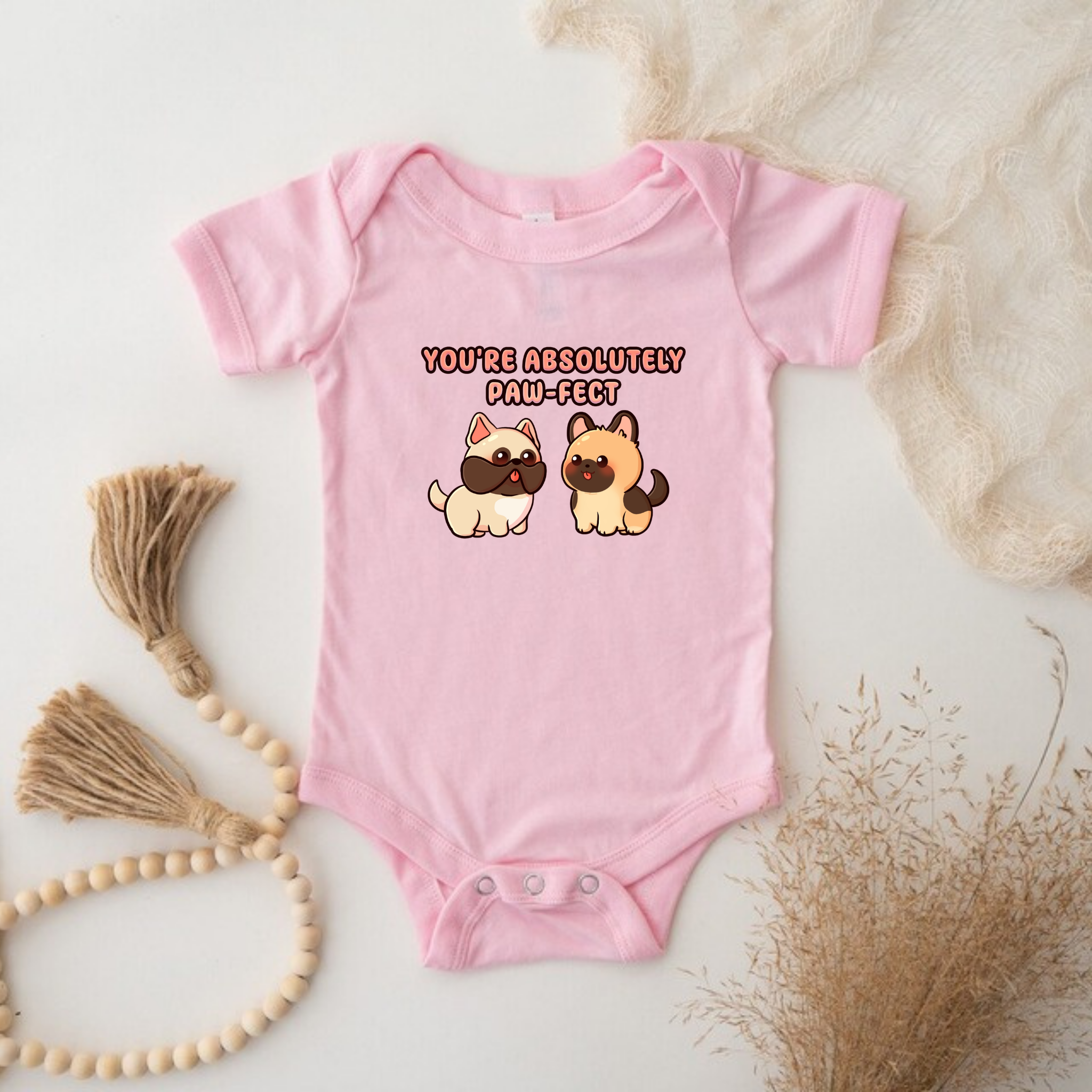 You're Absolutely Paw-fect Dog Couple - French Bulldog & German Shephard Onesie