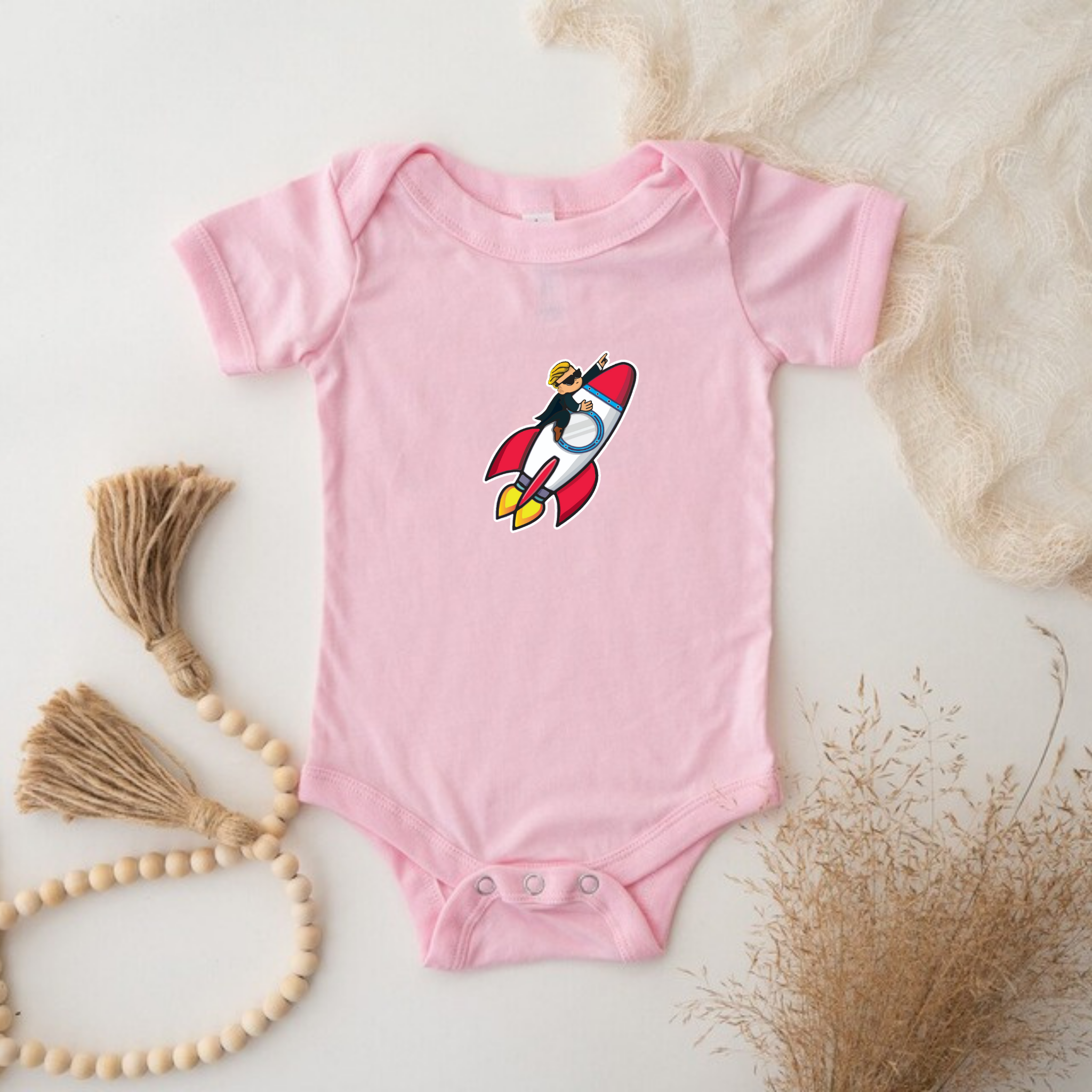 Wallstreet Bets To the Moon Rocket Boy.png Onesie
