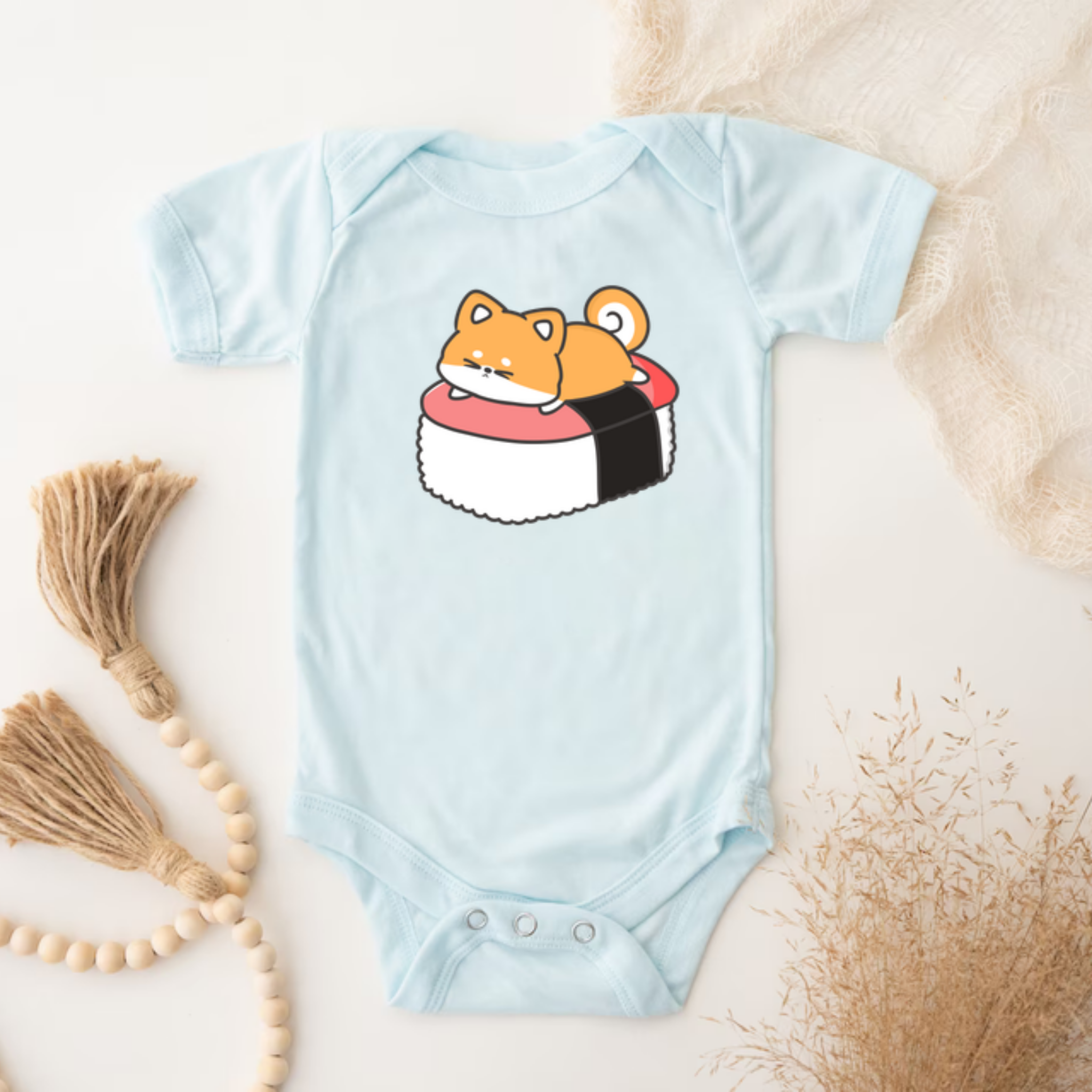 Puppy on Sushi Bed Onesie