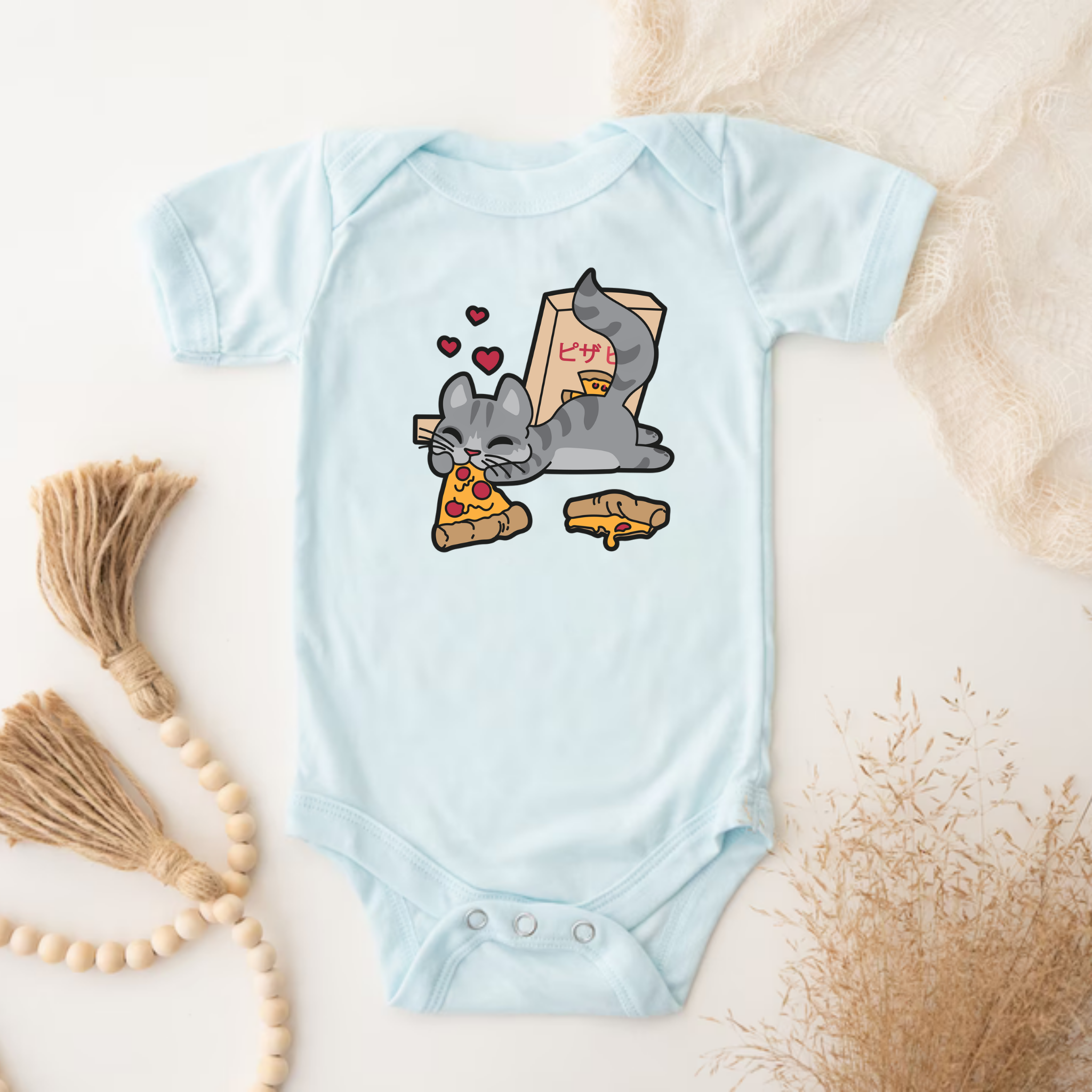 Cat Eating Pizza Onesie