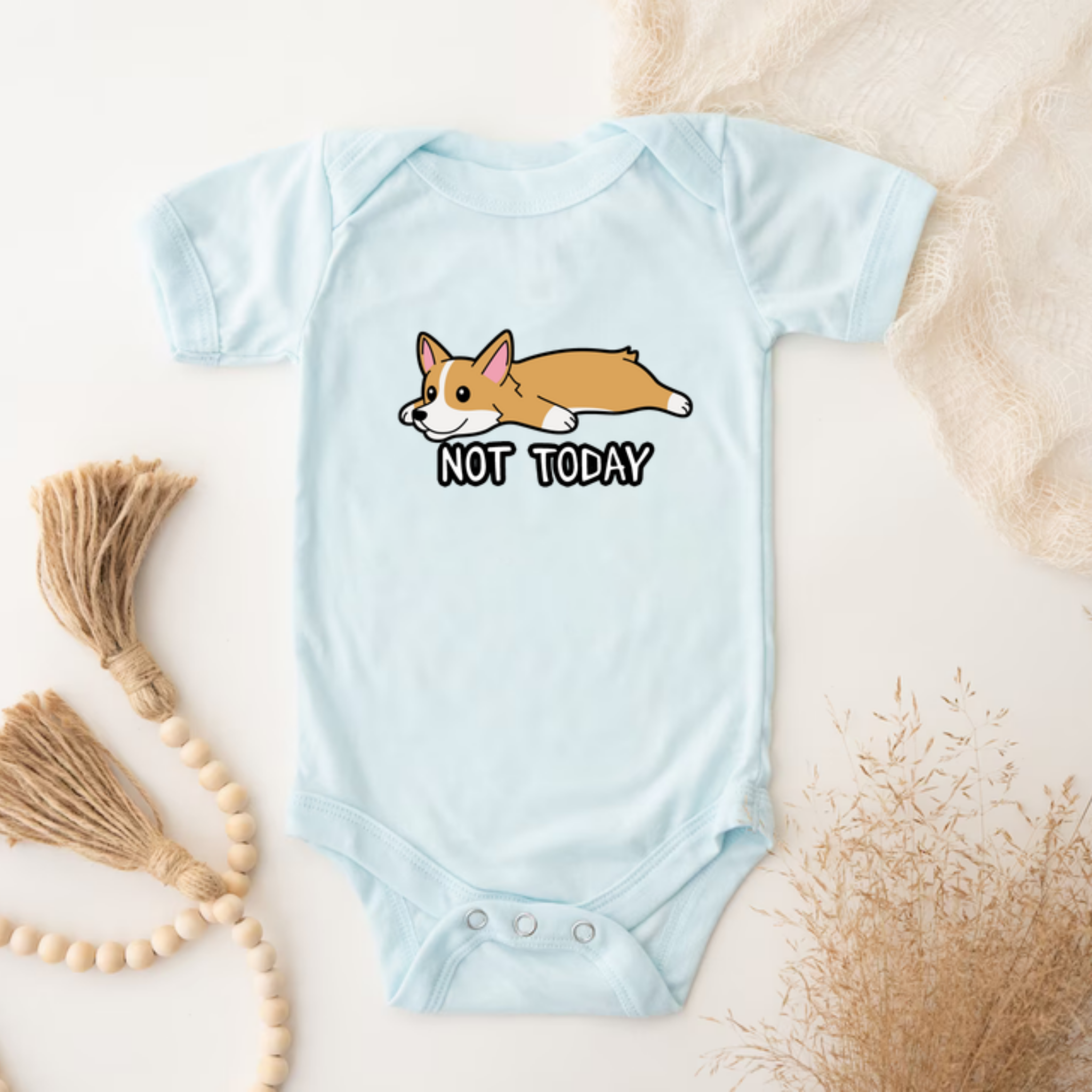 Not Today Resting Corgi Onesie