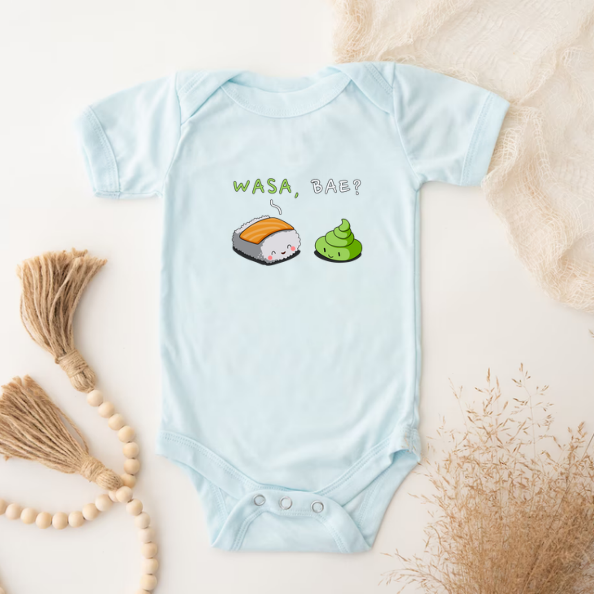 Wasa, Bae? Sushi and Wasabi Couple Onesie