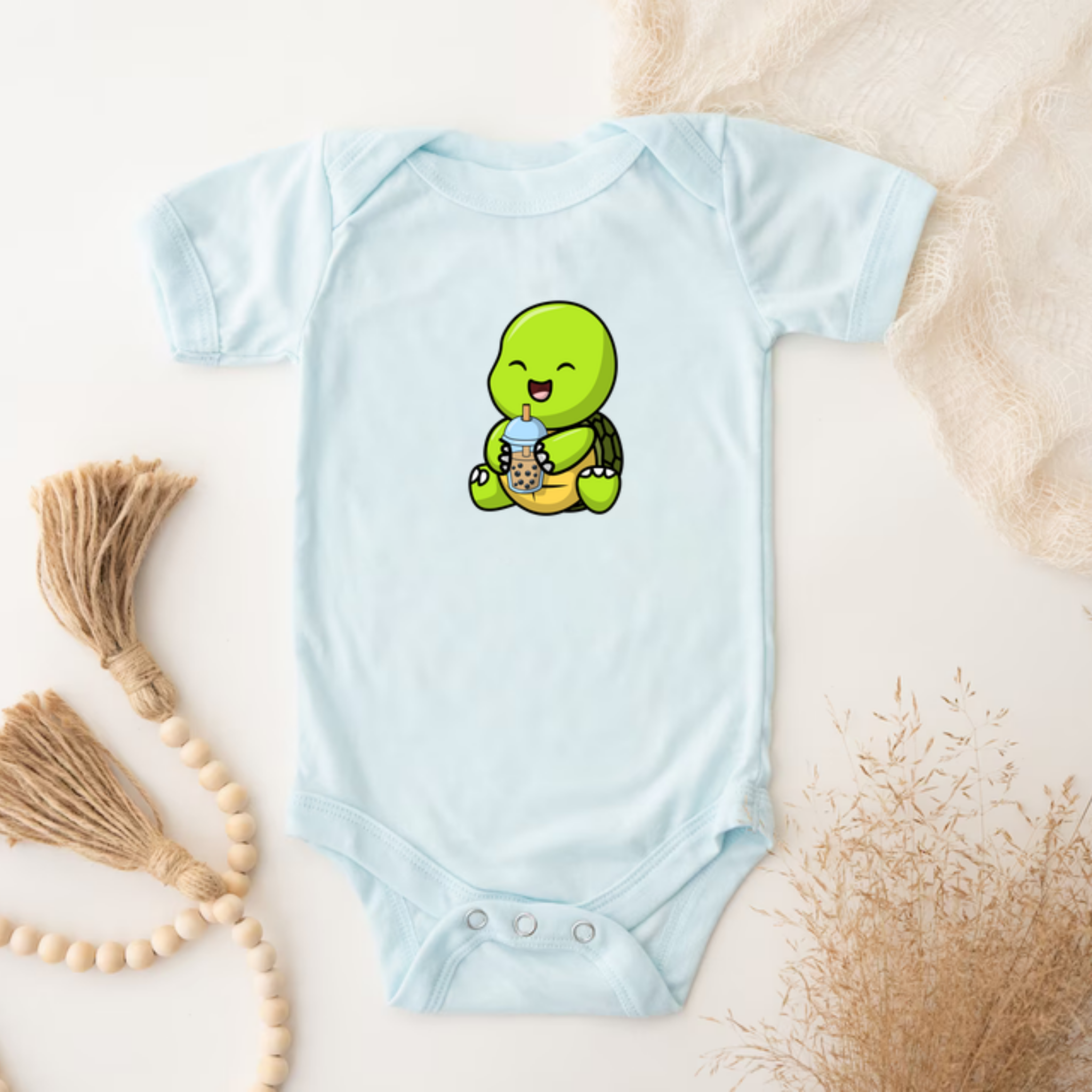 Baby Turtle with Boba Onesie