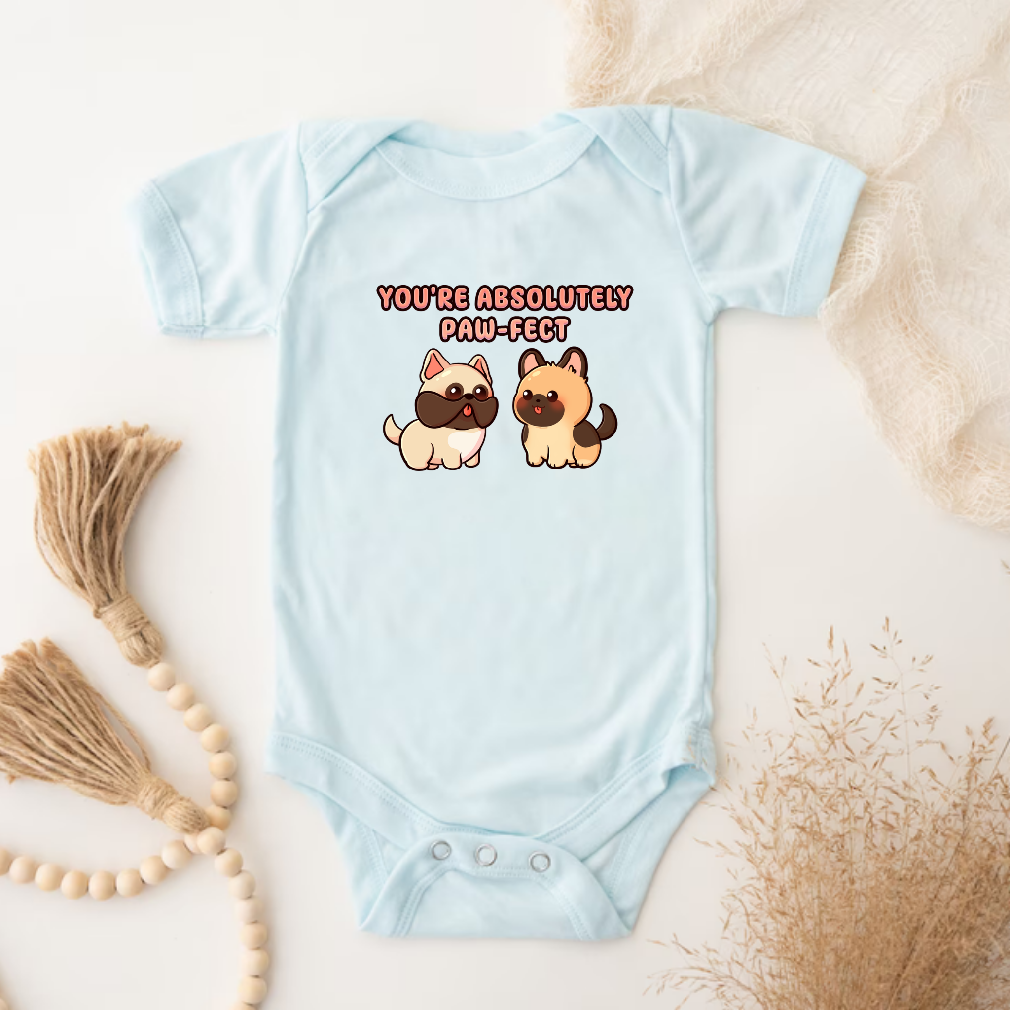 You're Absolutely Paw-fect Dog Couple - French Bulldog & German Shephard Onesie