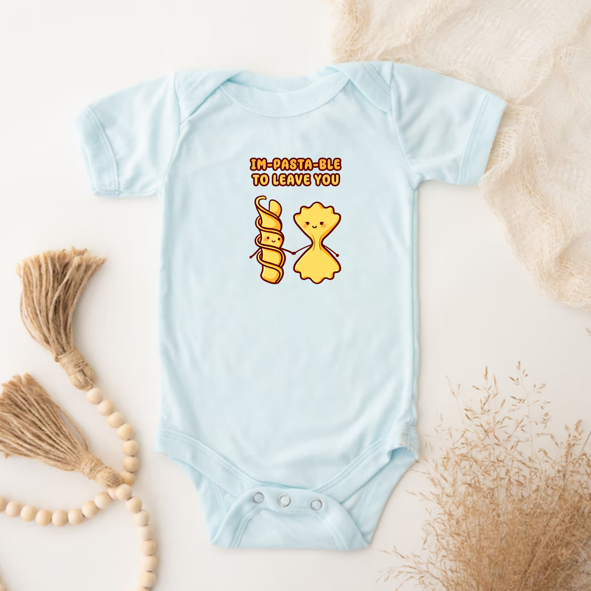 Im-Pasta-Ble to to Leave You Pasta Couple Onesie