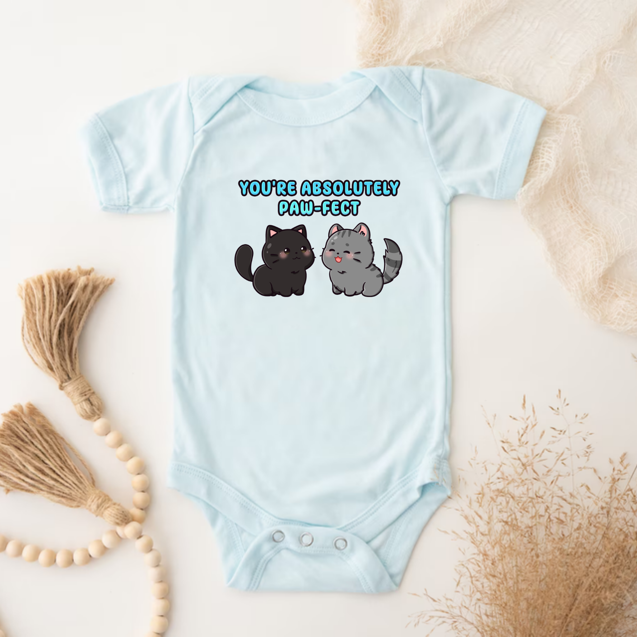 You're Absolutely Paw-Fect Cat Couple Onesie