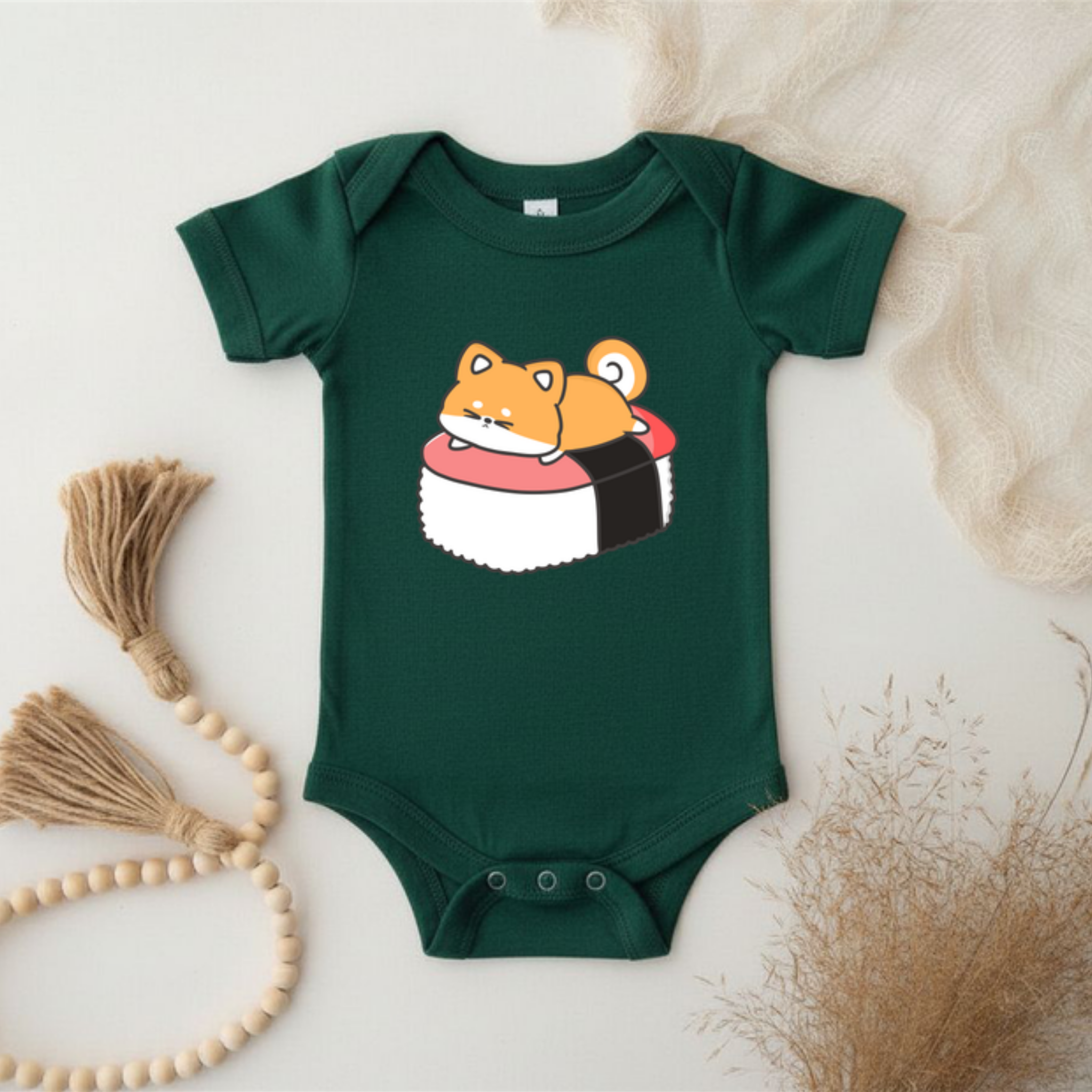 Puppy on Sushi Bed Onesie