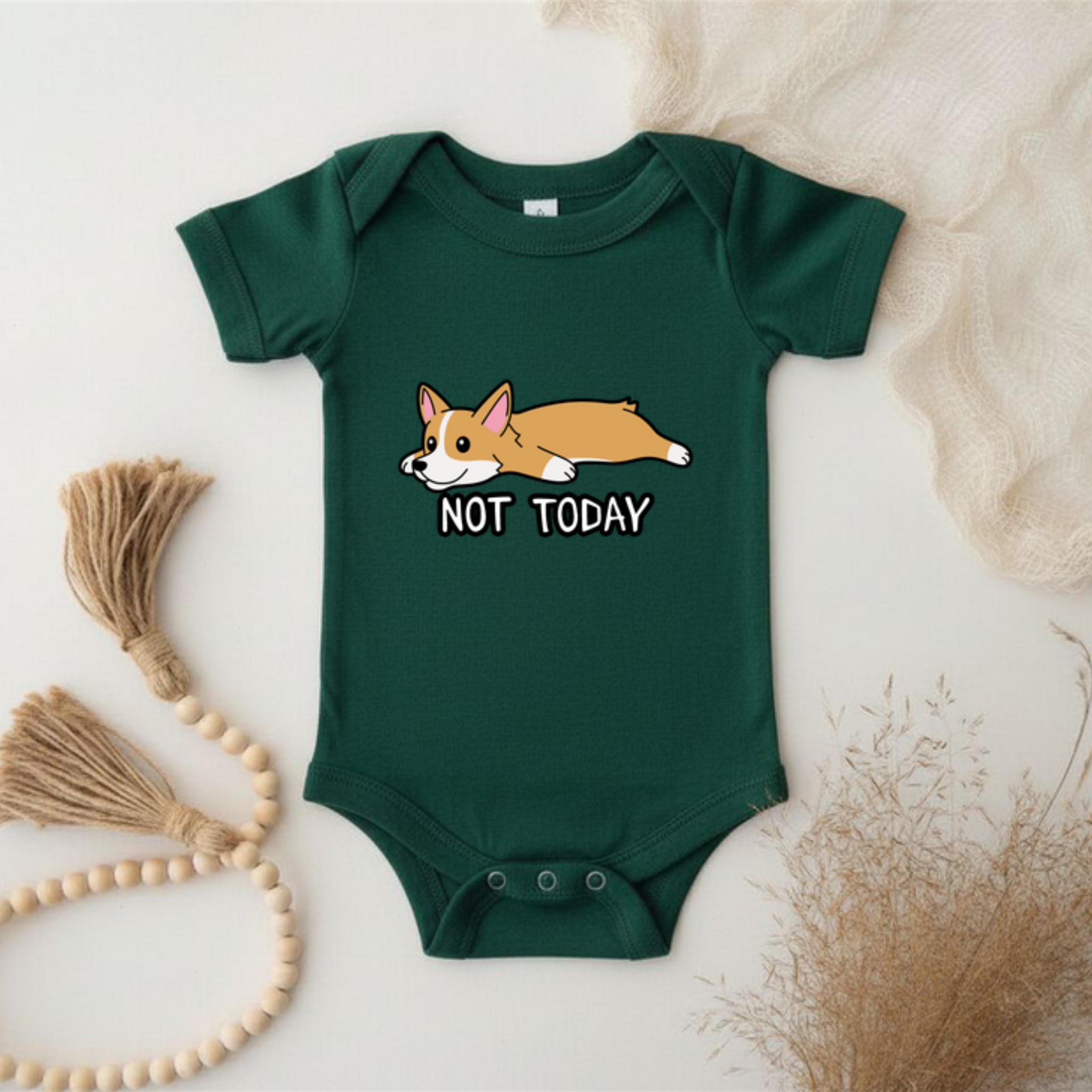 Not Today Resting Corgi Onesie