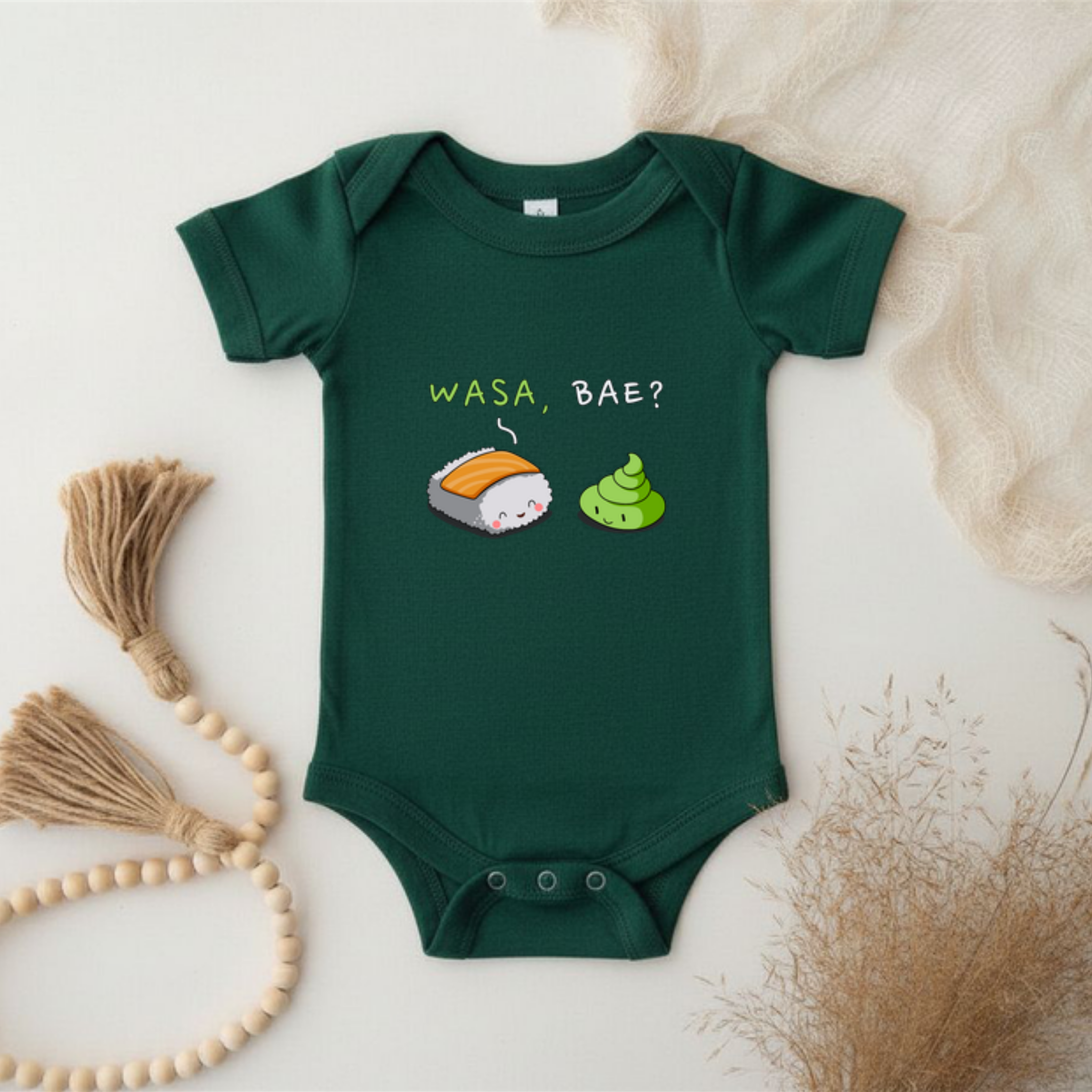 Wasa, Bae? Sushi and Wasabi Couple Onesie