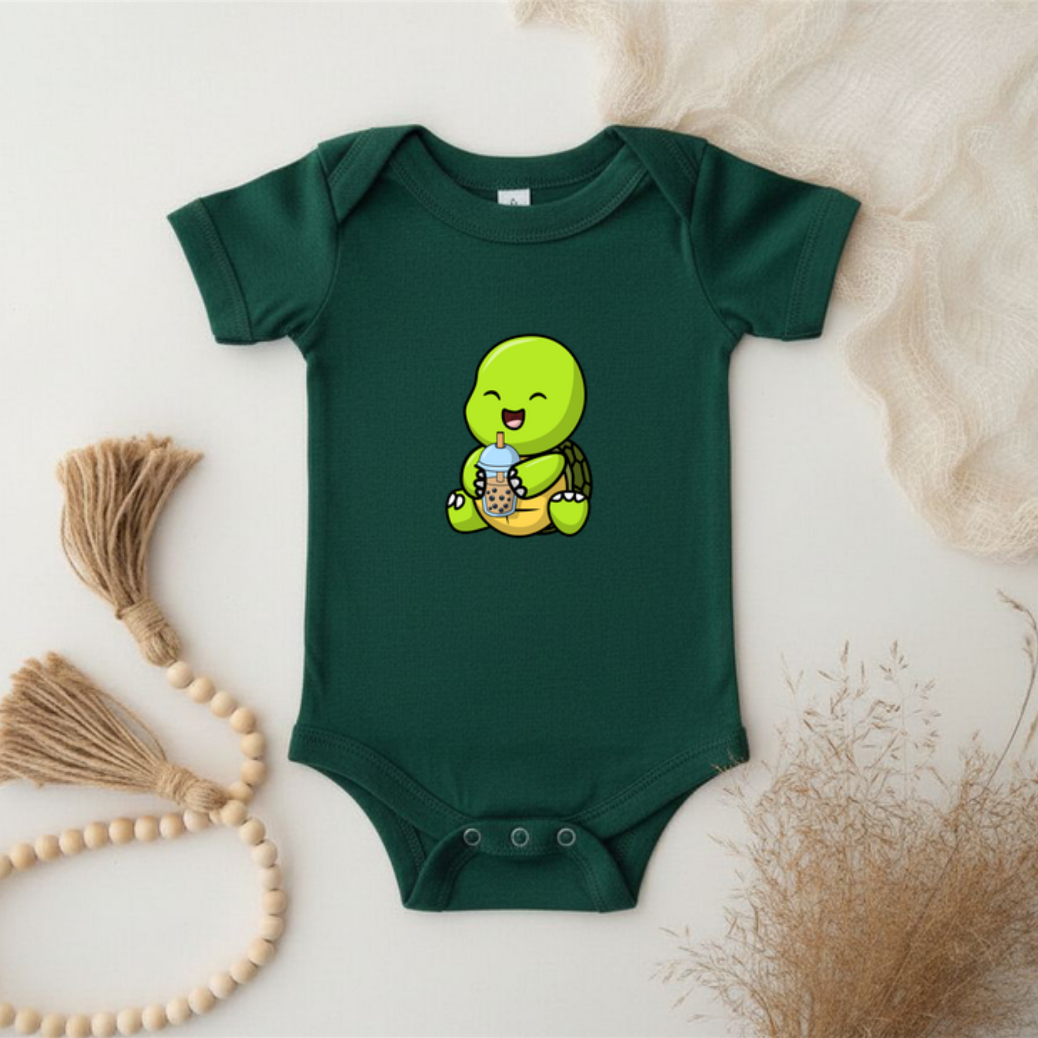 Baby Turtle with Boba Onesie
