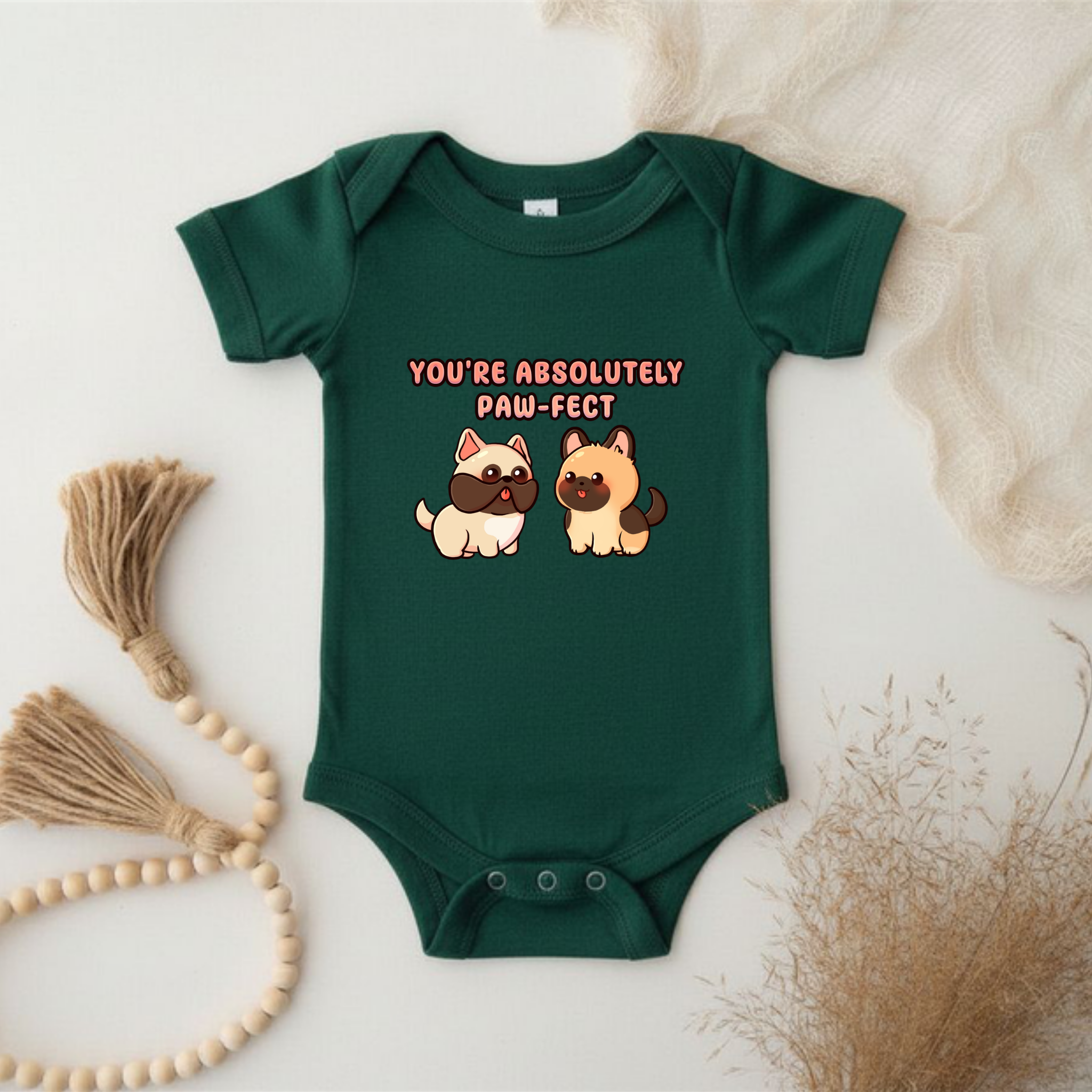 You're Absolutely Paw-fect Dog Couple - French Bulldog & German Shephard Onesie